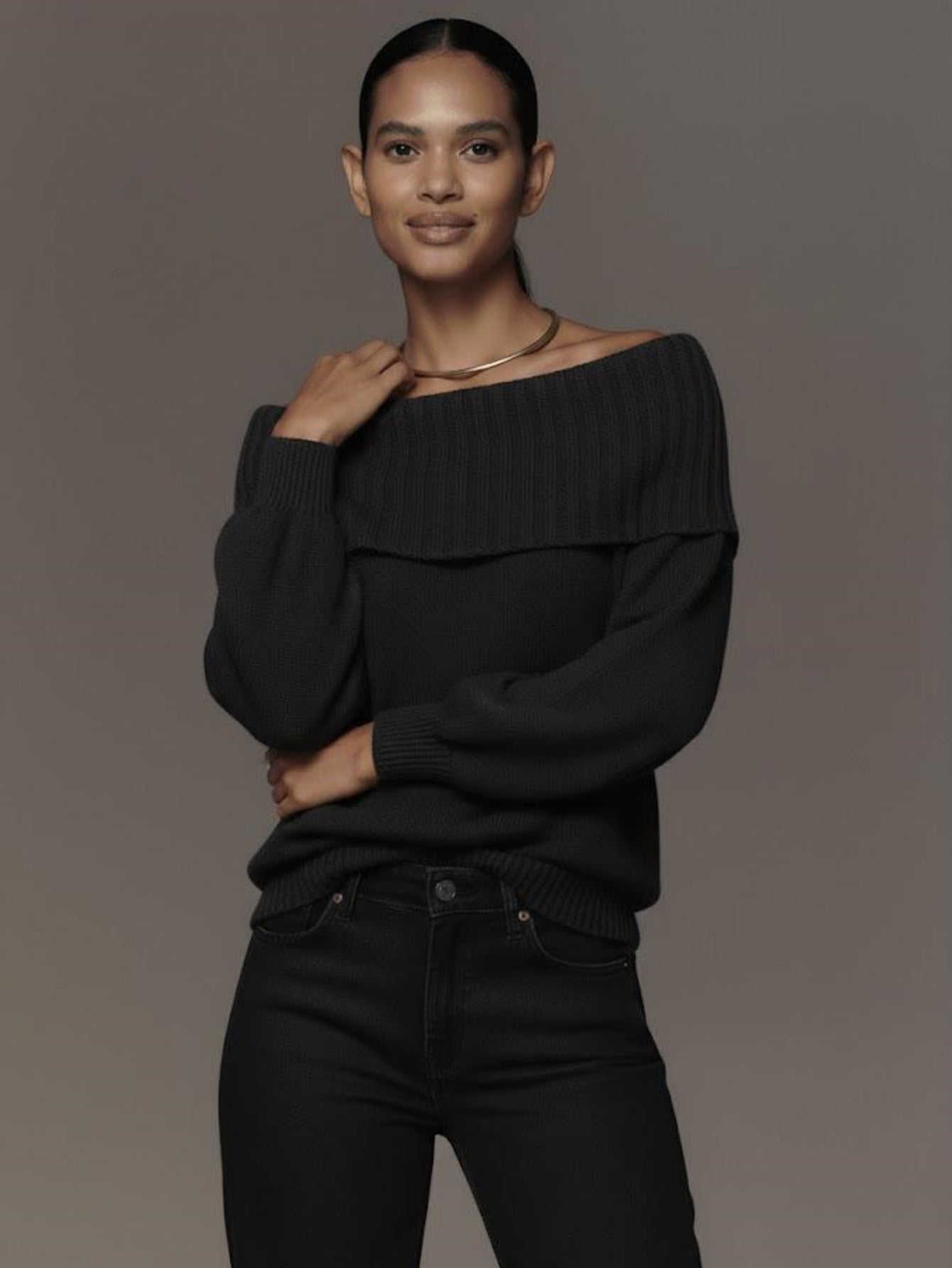 Off Shoulder Lantern Sleeve Pullover