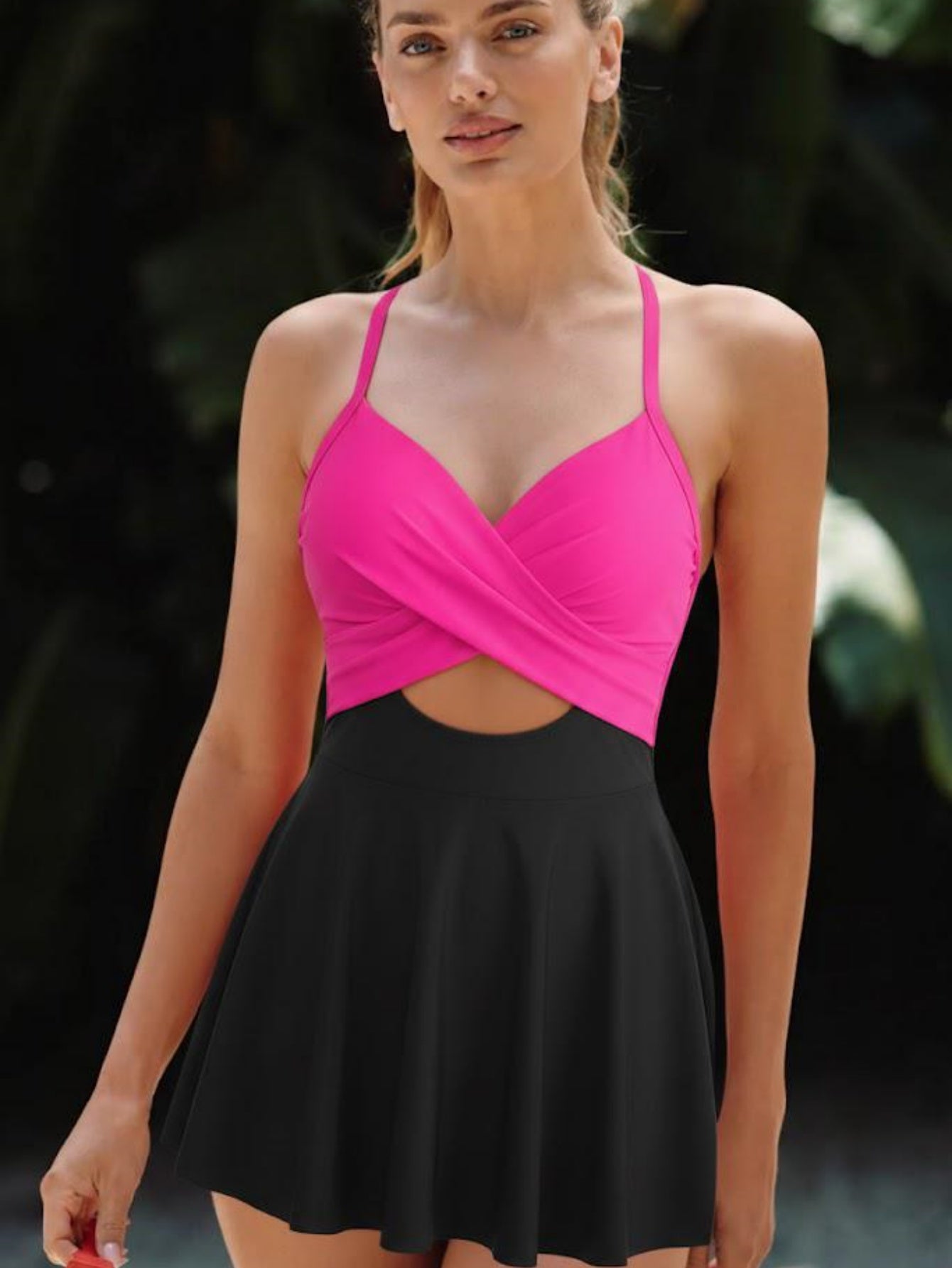 Twist Front Tummy Control Swimdress