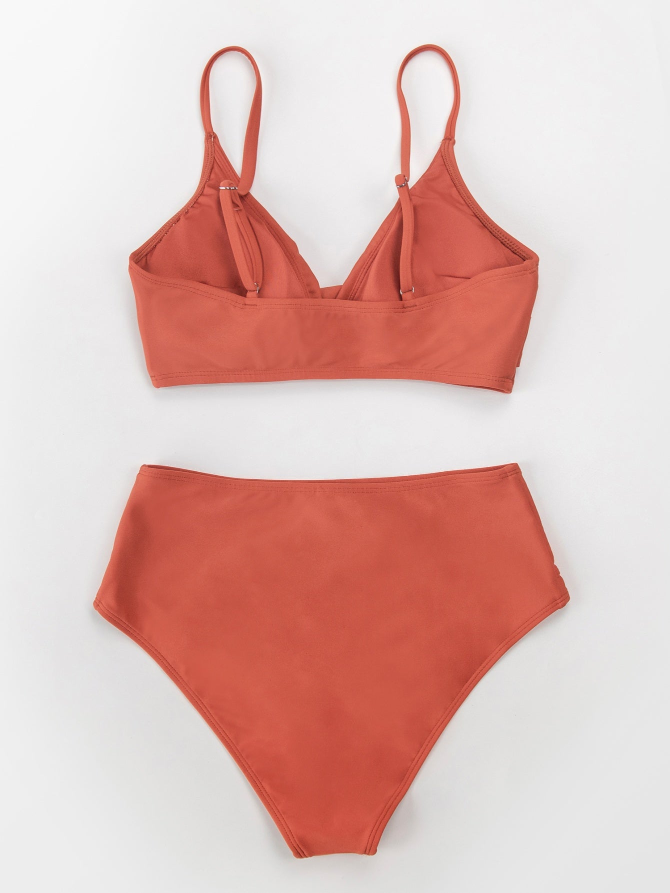 Wrap Top Spliced High Waist Bikini Set