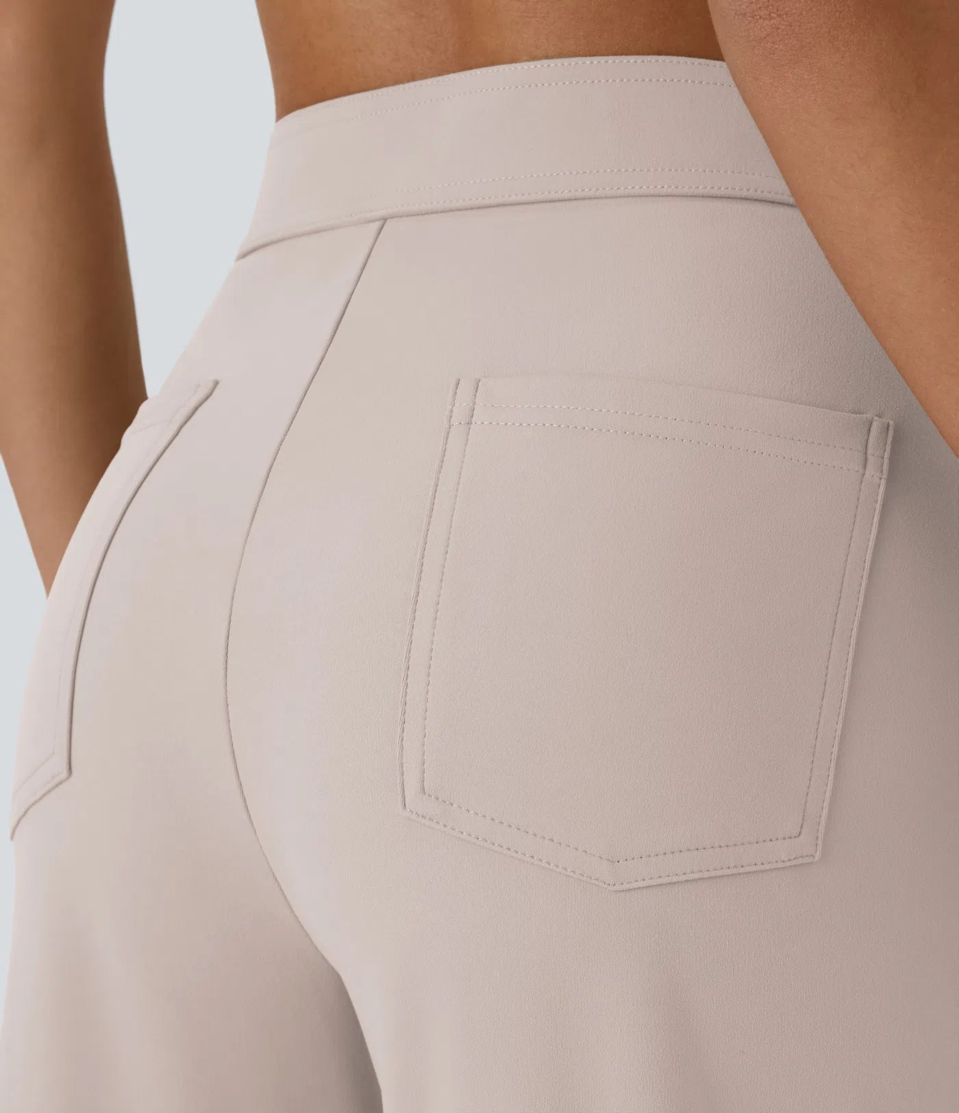 High Waisted Pockets Straight Leg Casual Pants