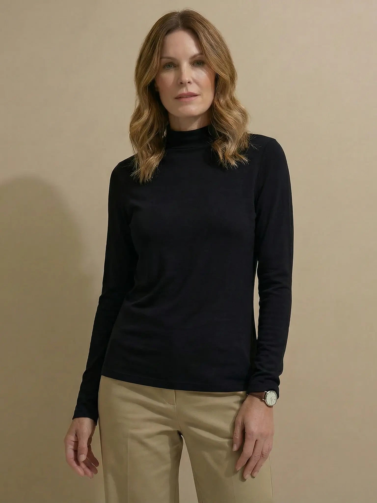 Cashmere blend Mock Neck Ultralight Top