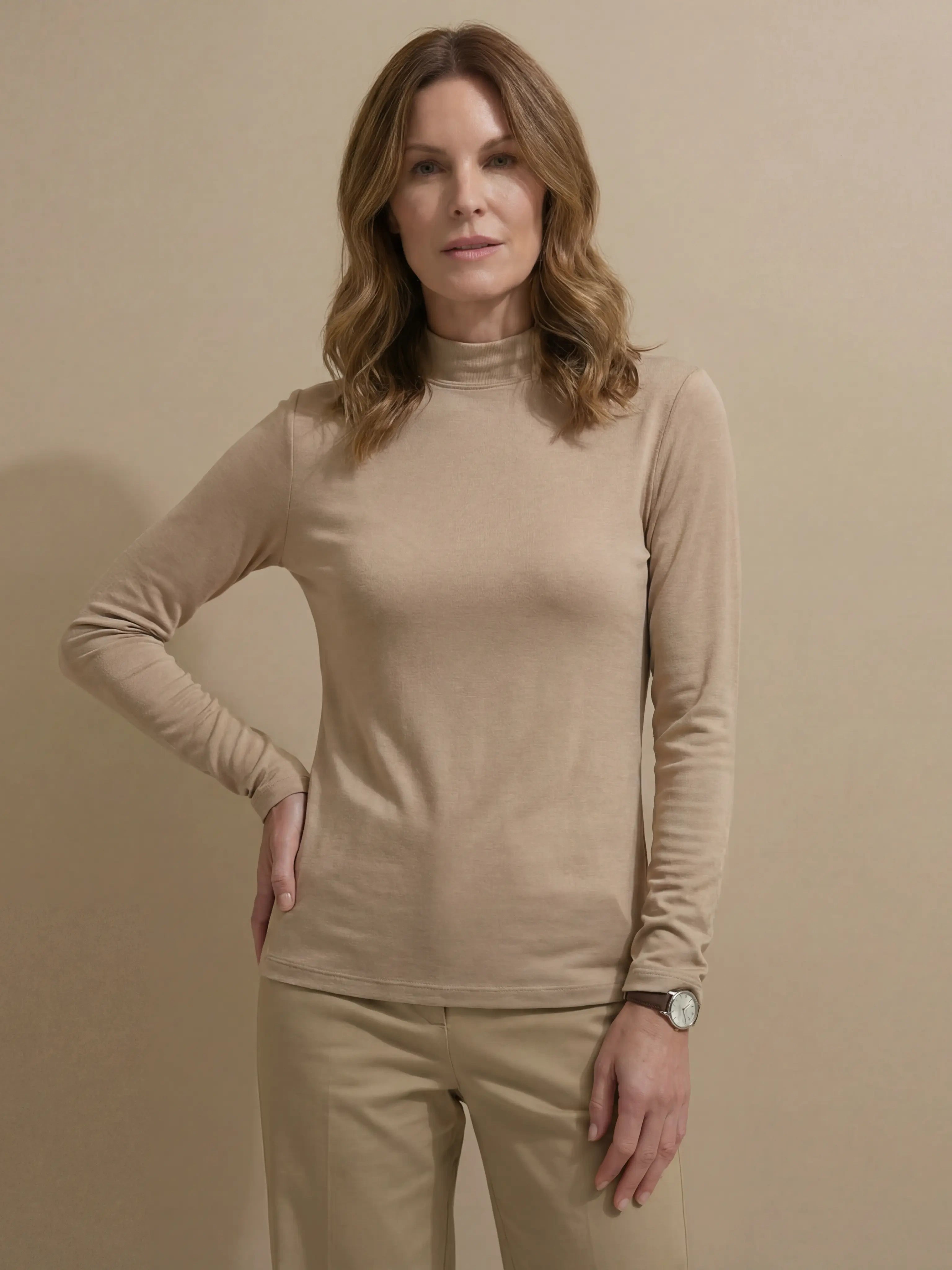 Cashmere blend Mock Neck Ultralight Top