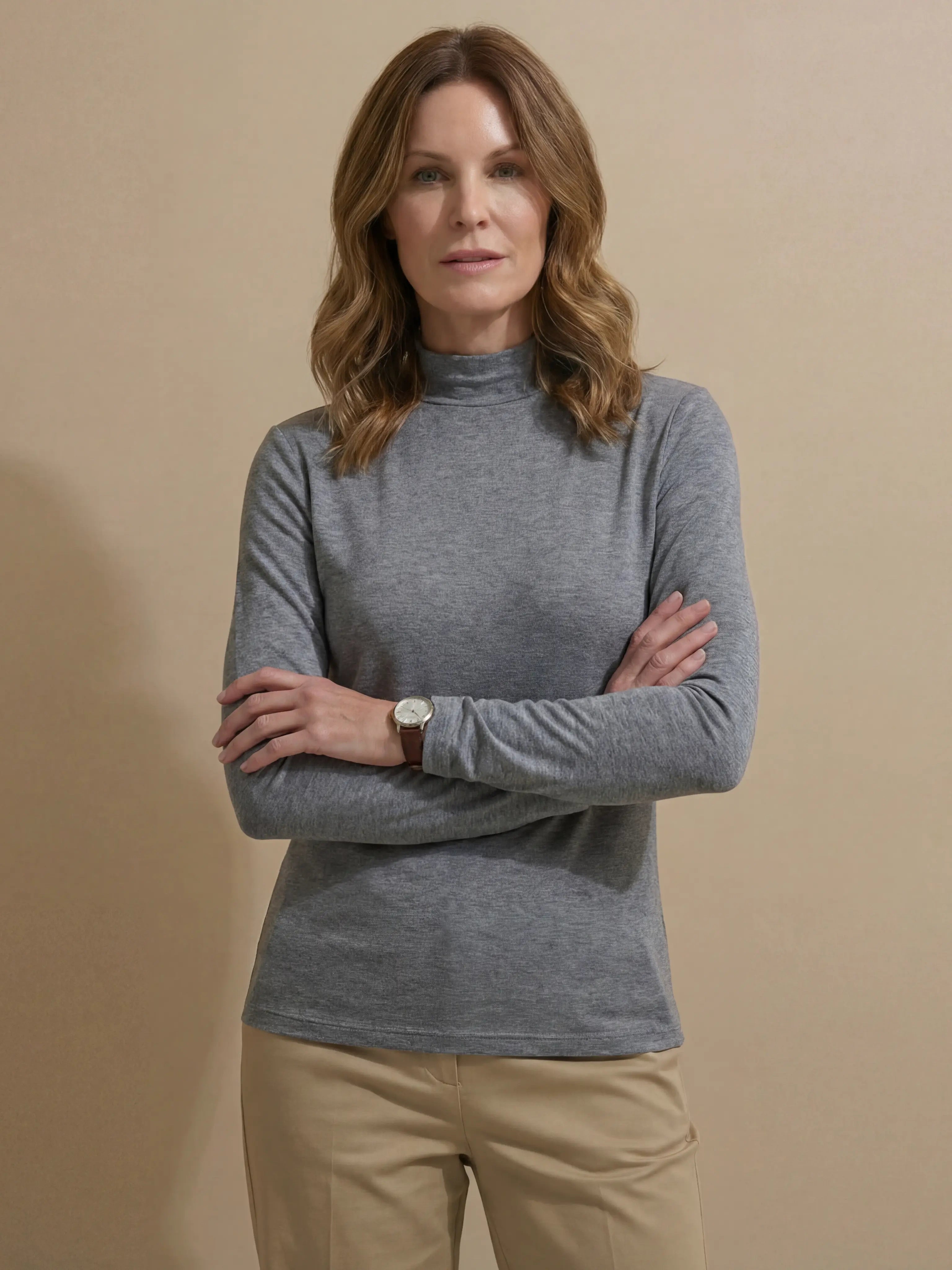 Cashmere blend Mock Neck Ultralight Top