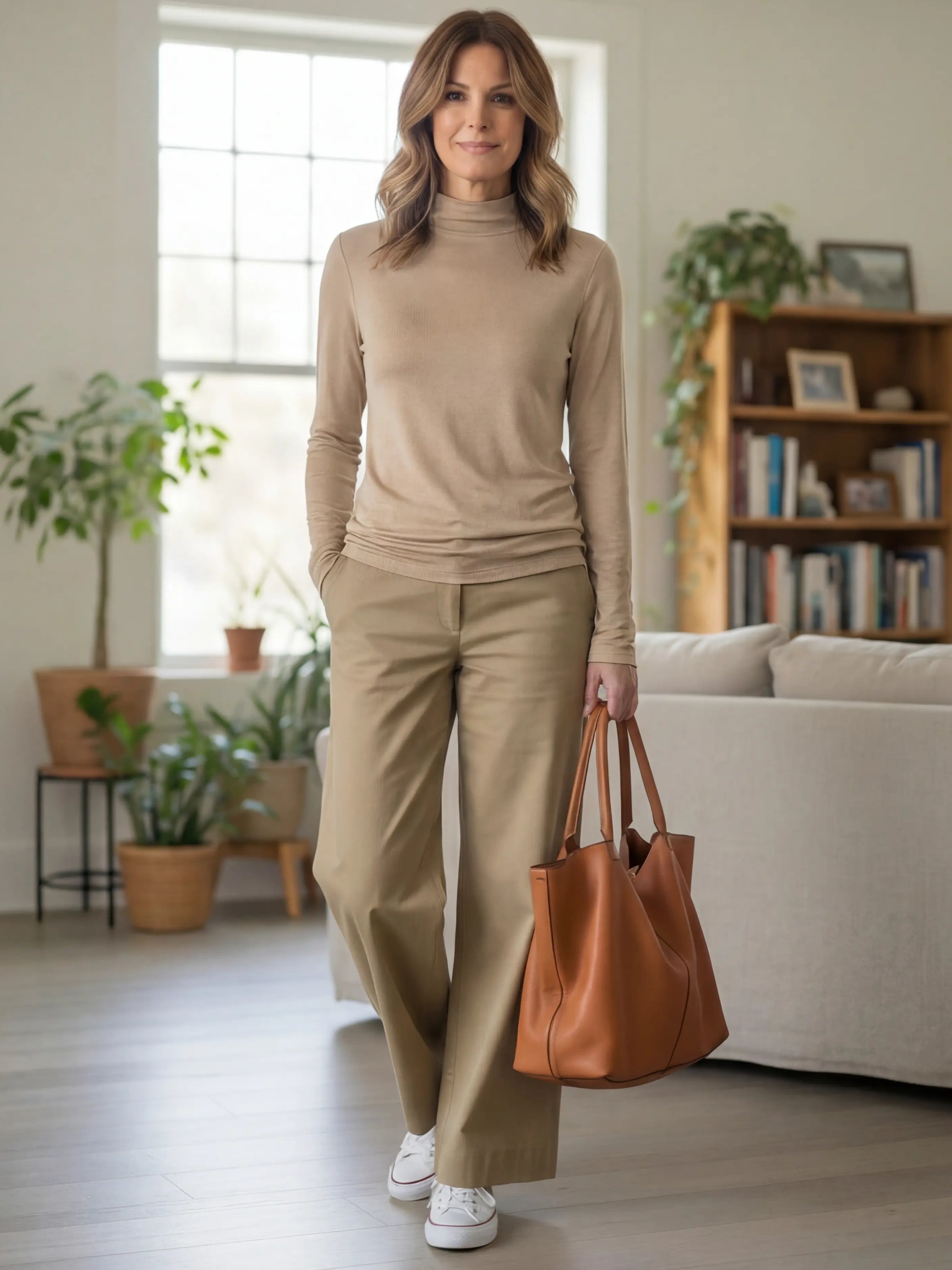 Cashmere blend Mock Neck Ultralight Top