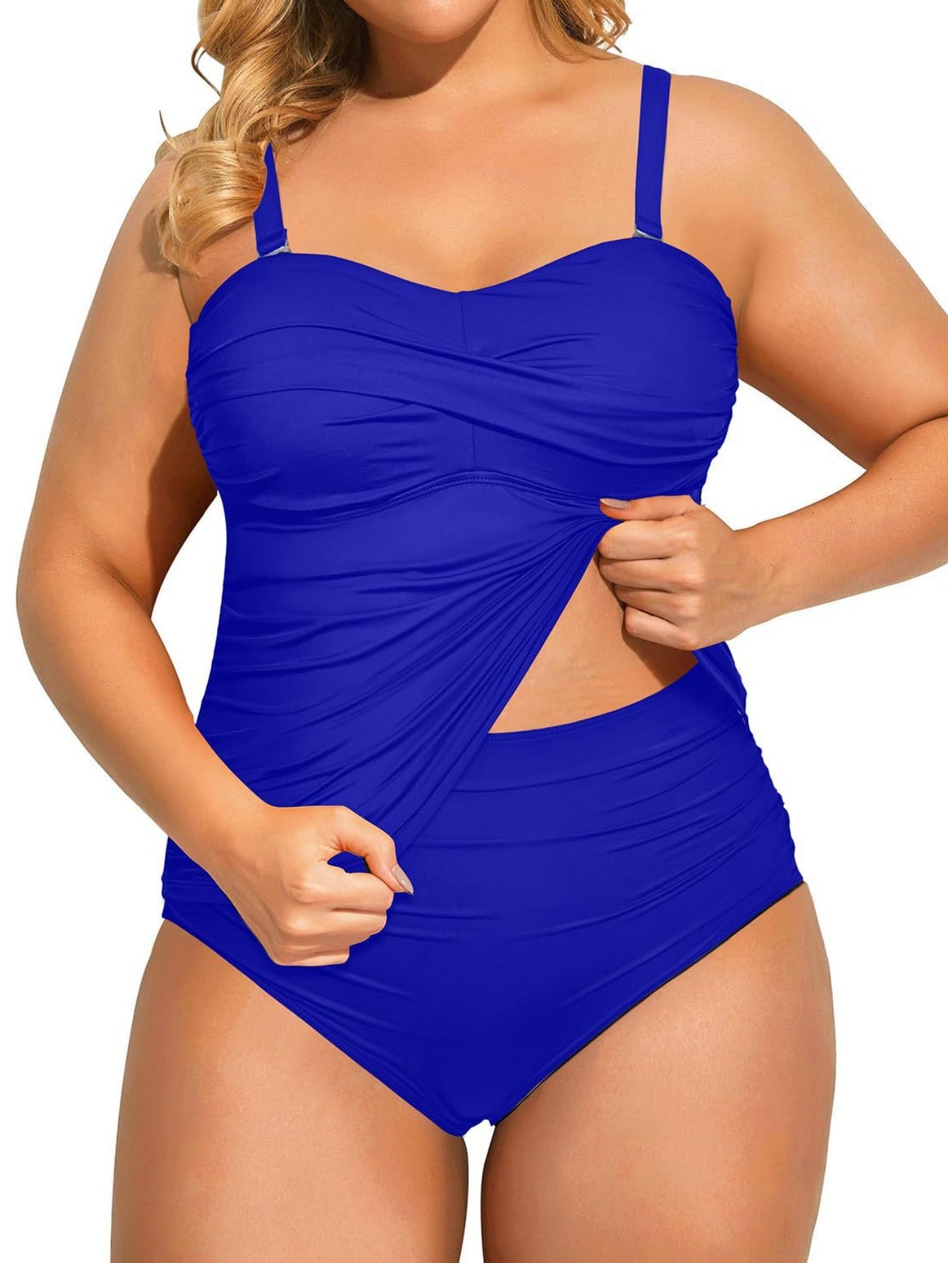 Ruched Tummy Control Tankini Set