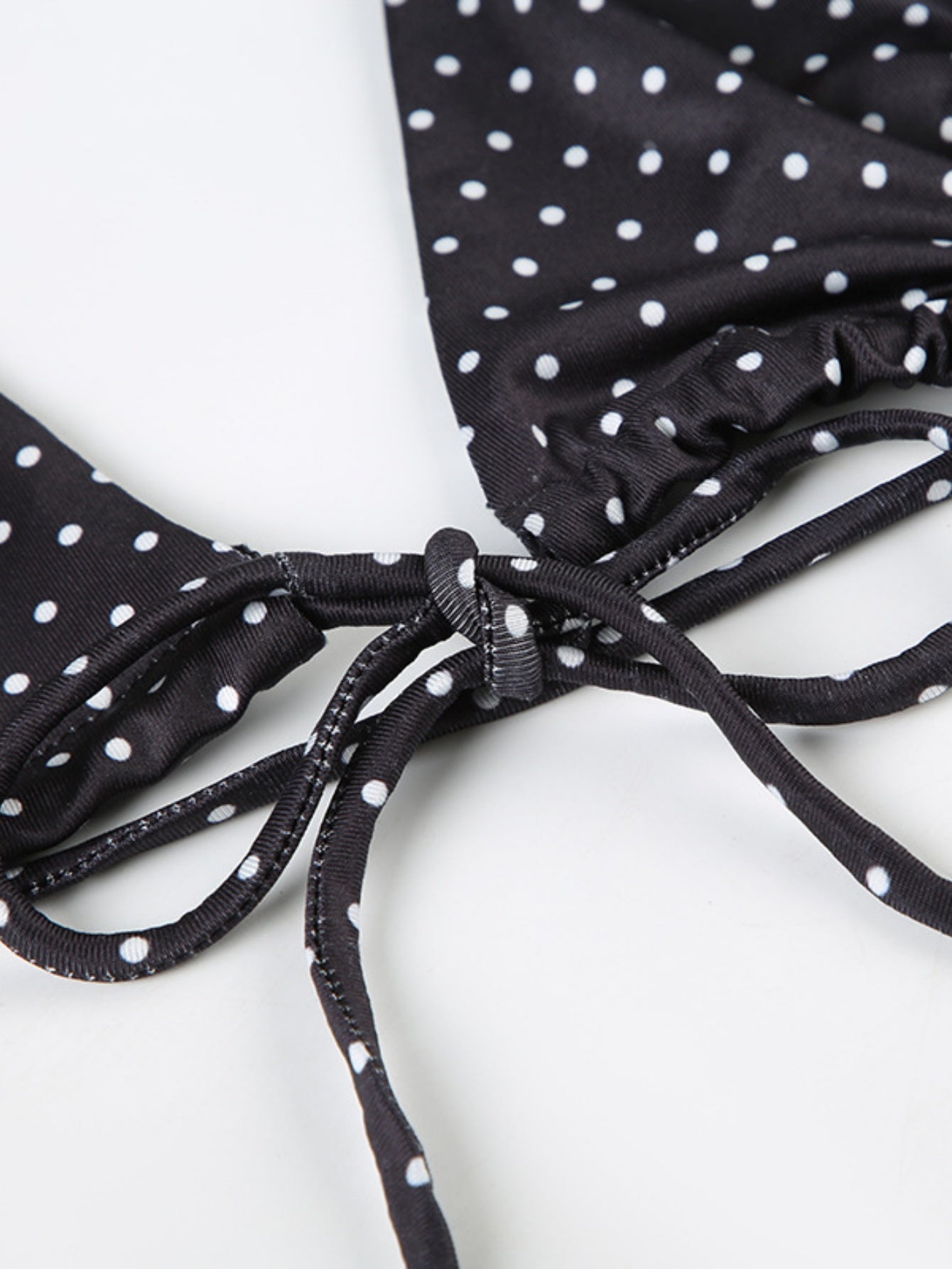 Polka Dot Ruffle Halter Bikini Set