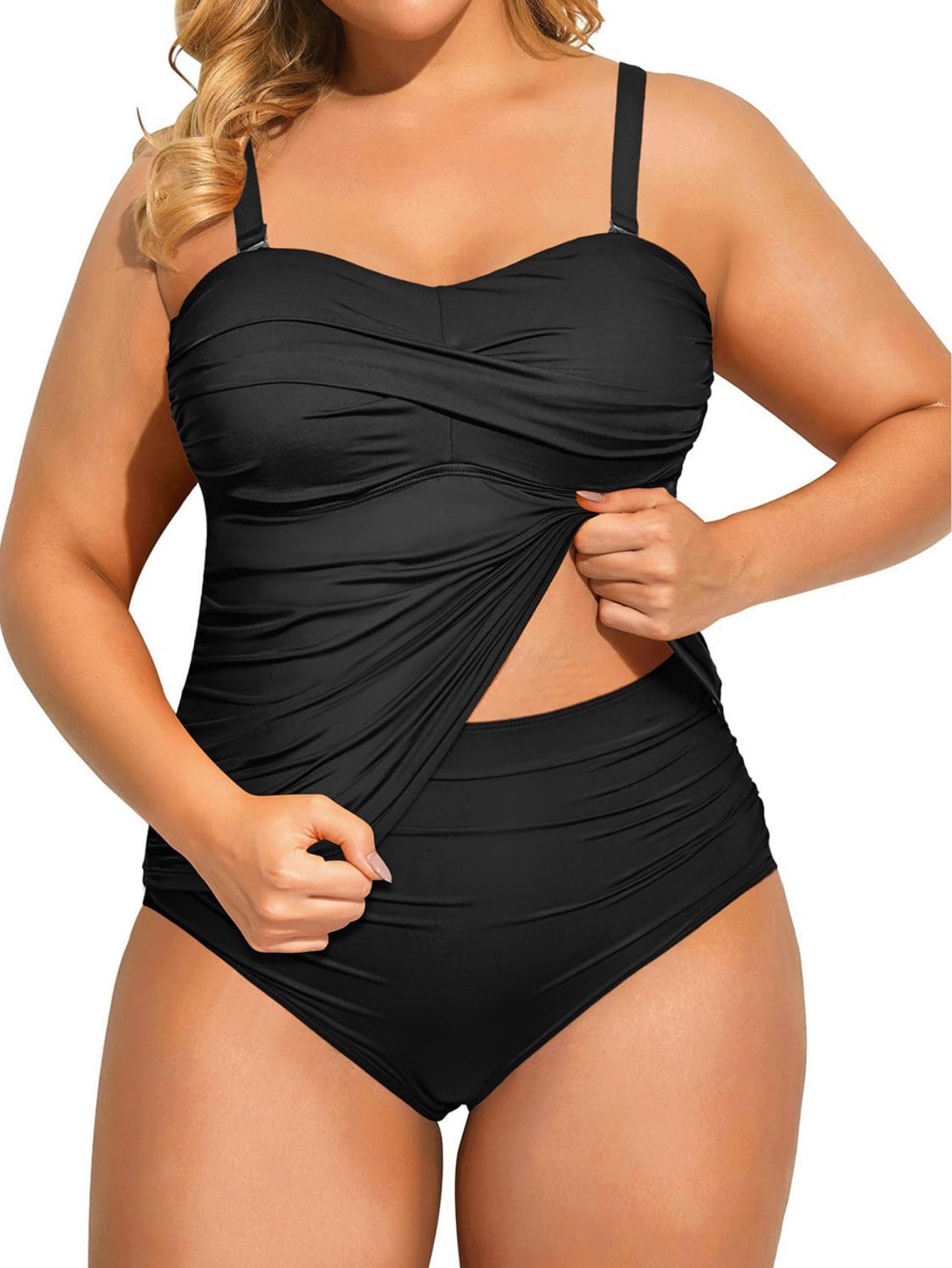 Ruched Tummy Control Tankini Set