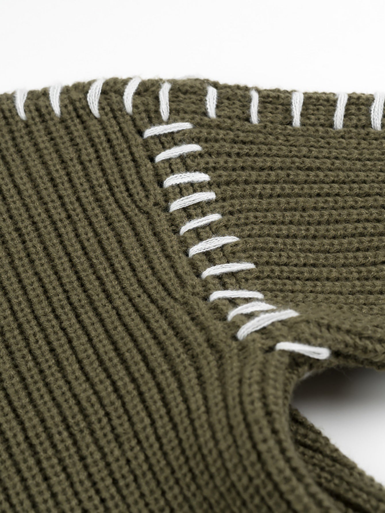 Mock Neck Pullover with Contrast Stitch