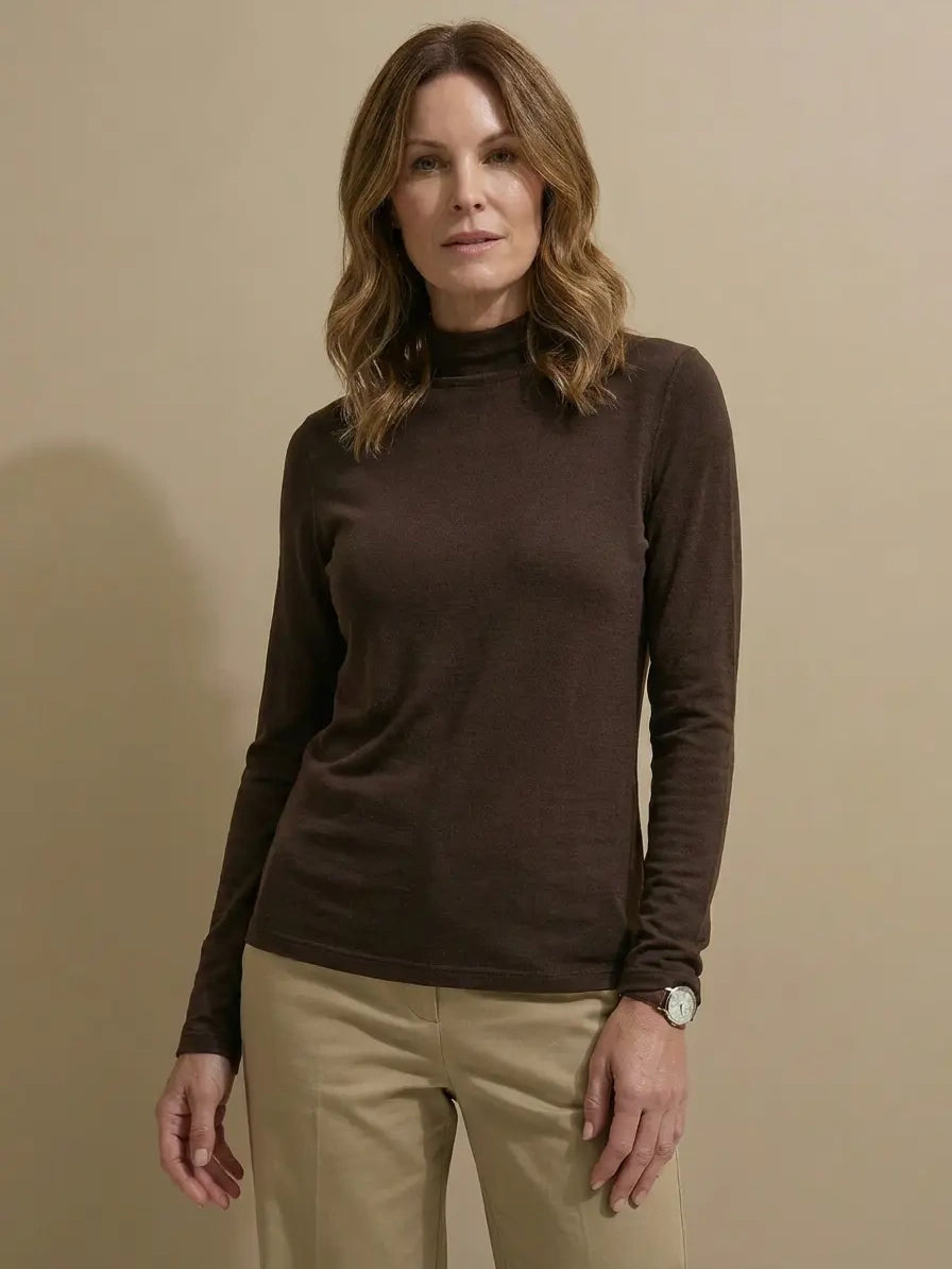 Cashmere blend Mock Neck Ultralight Top