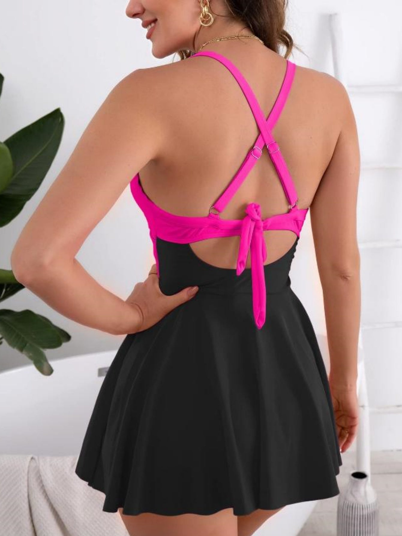 Twist Front Tummy Control Swimdress