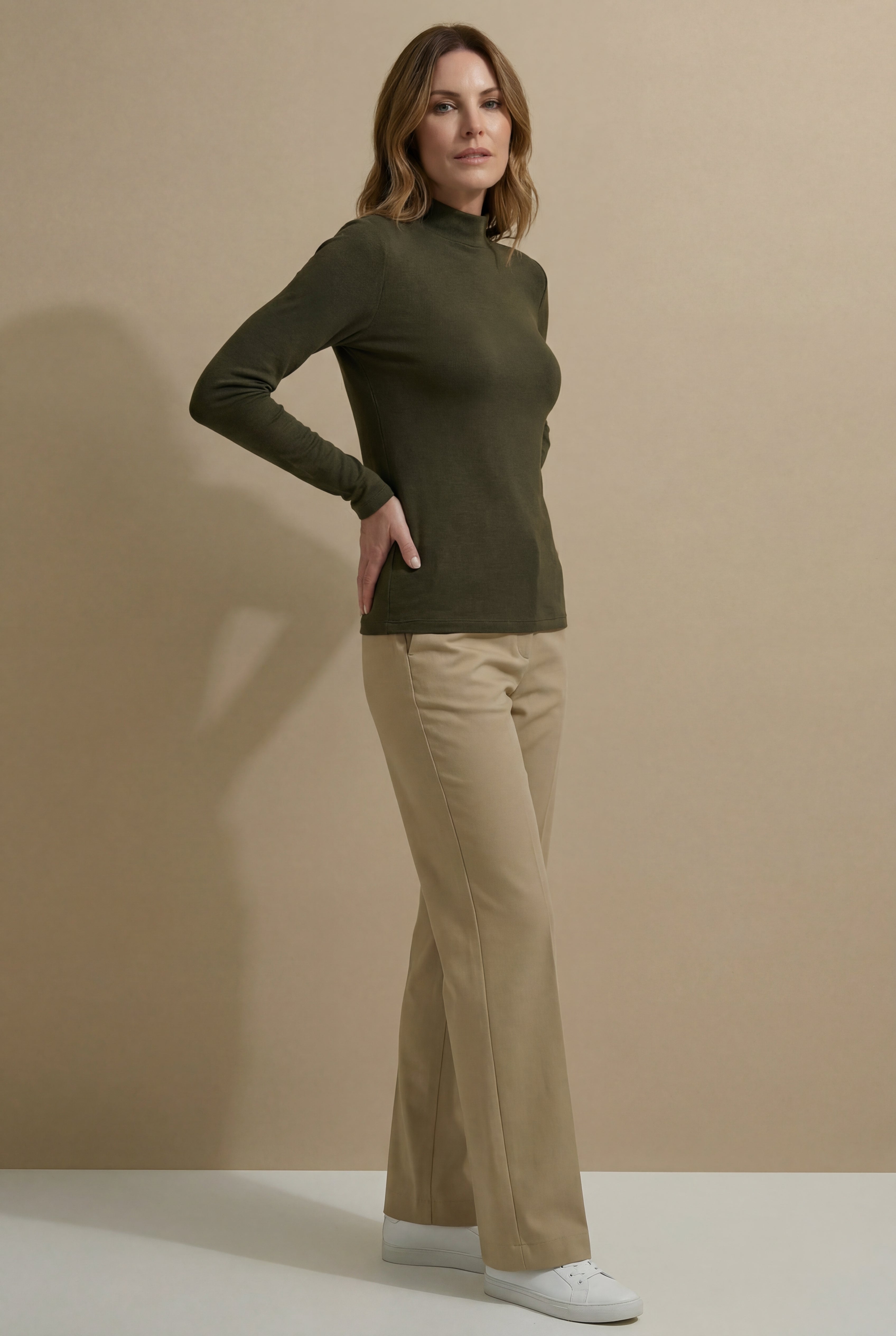 Cashmere blend Mock Neck Ultralight Top