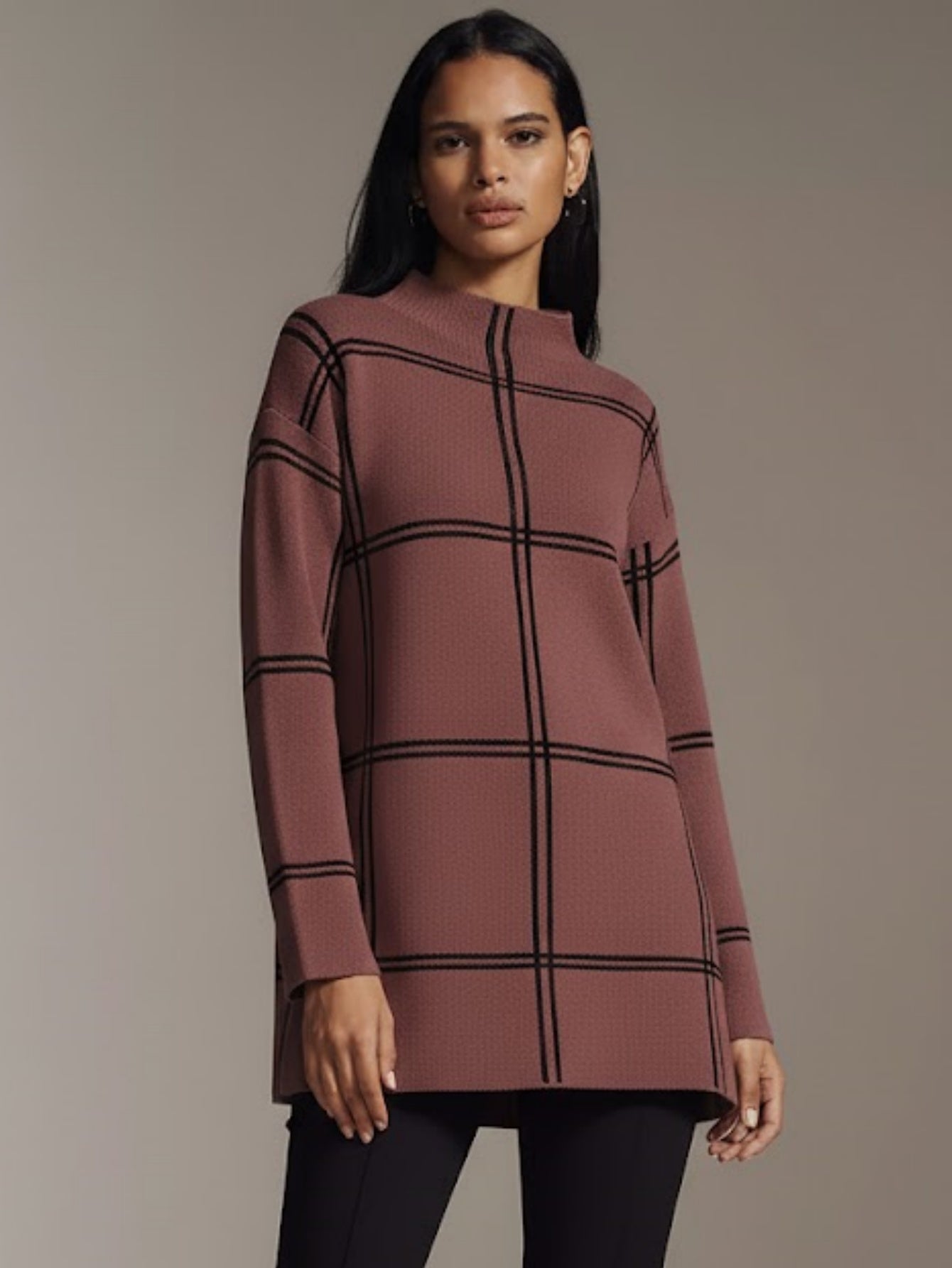 Plaid Colorblock Crewneck Pullover