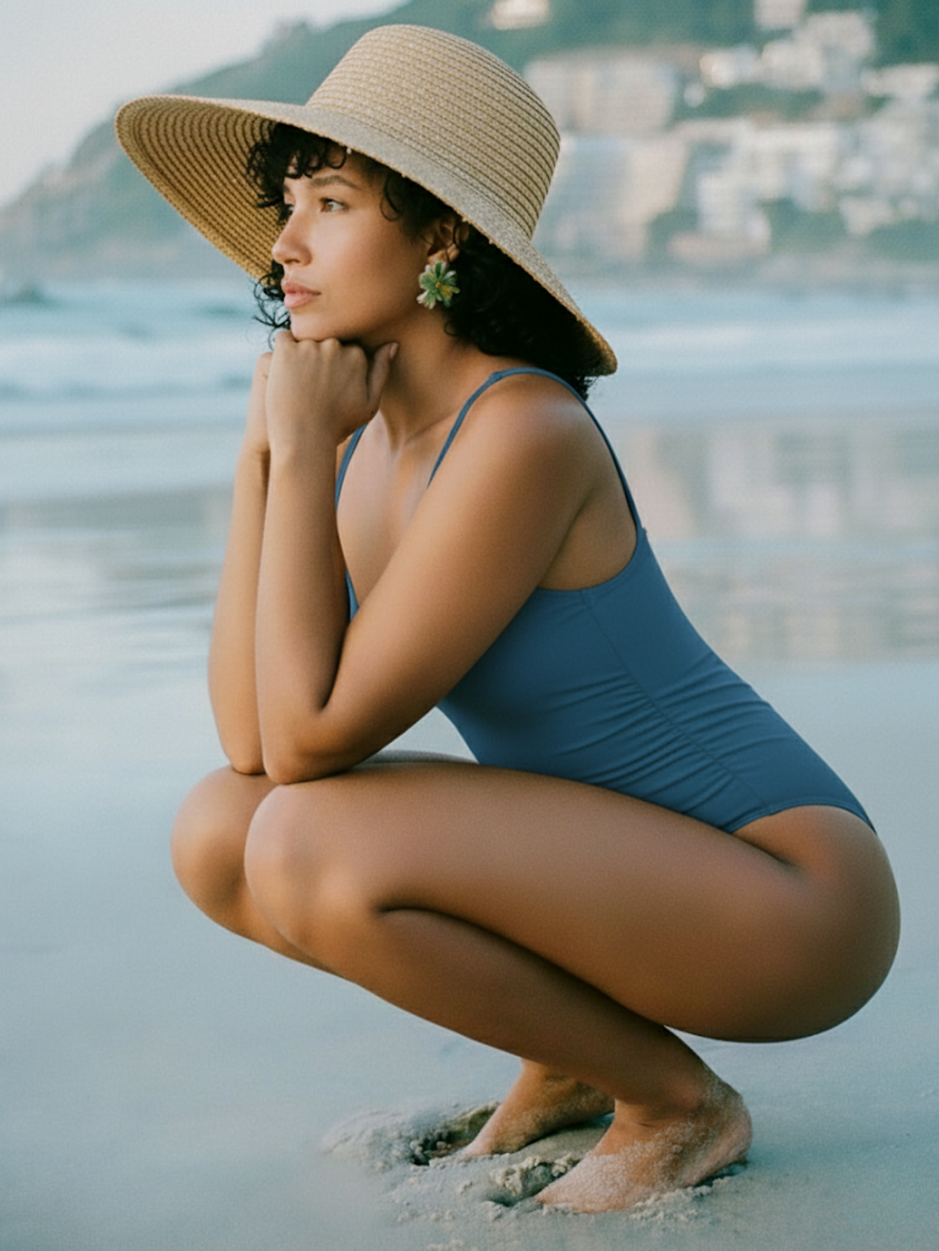 Ruched Tummy Control Backless Swimsuit