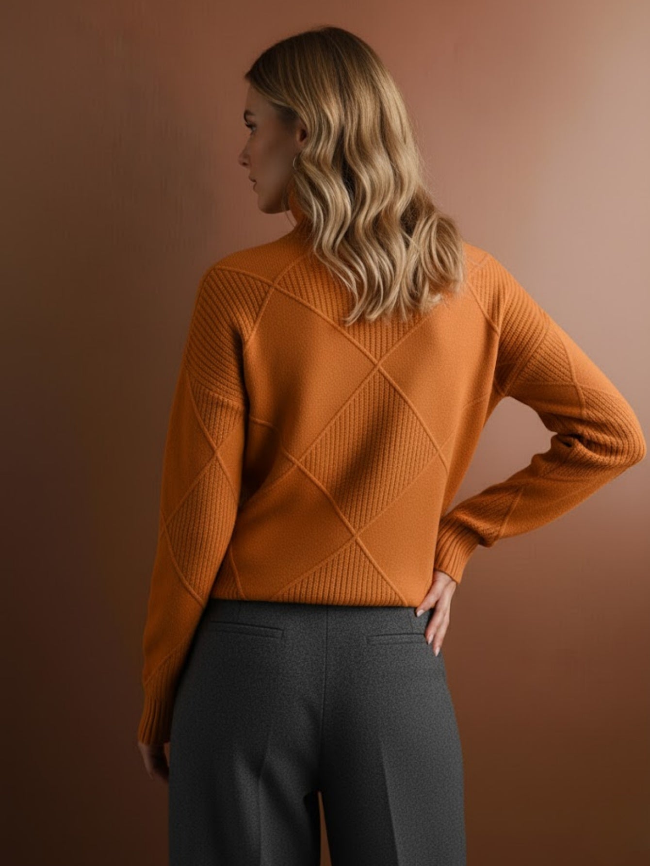 Warm Chunky Knit Turtleneck Pullover