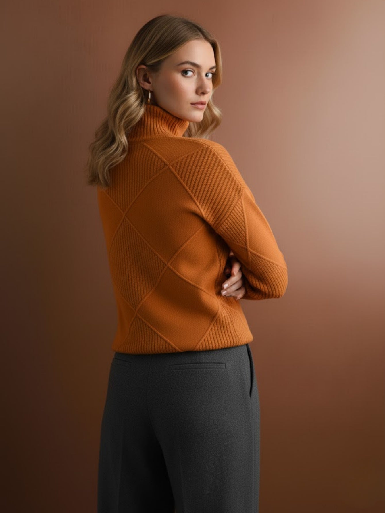 Warm Chunky Knit Turtleneck Pullover