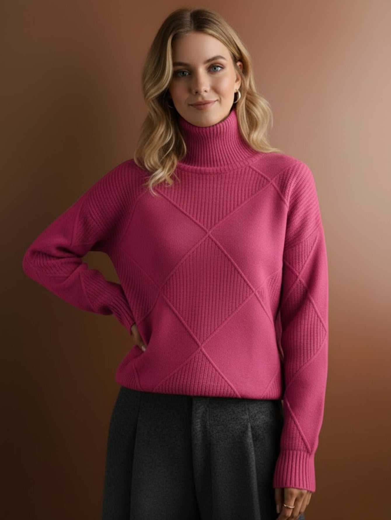 Warm Chunky Knit Turtleneck Pullover