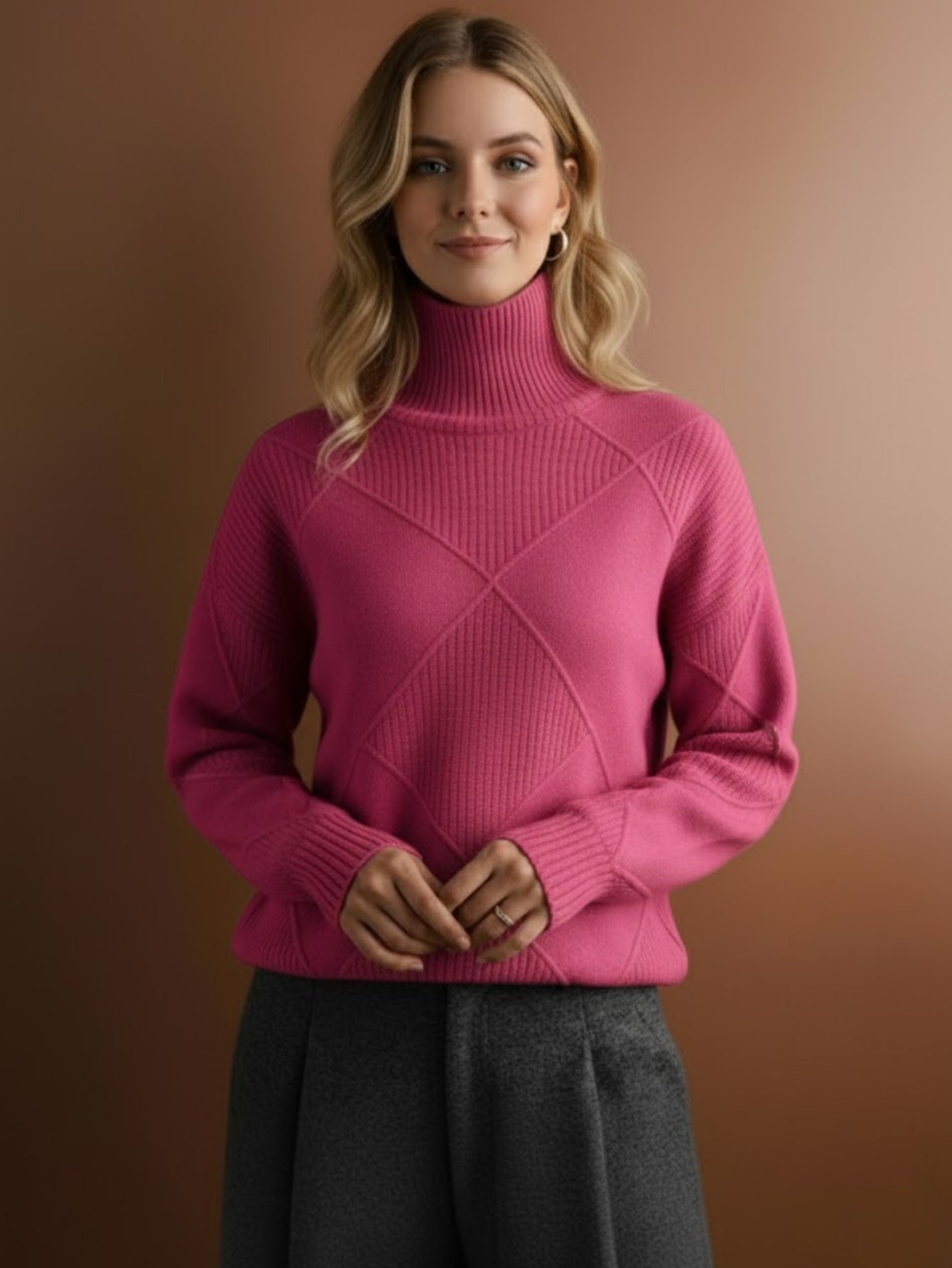 Warm Chunky Knit Turtleneck Pullover