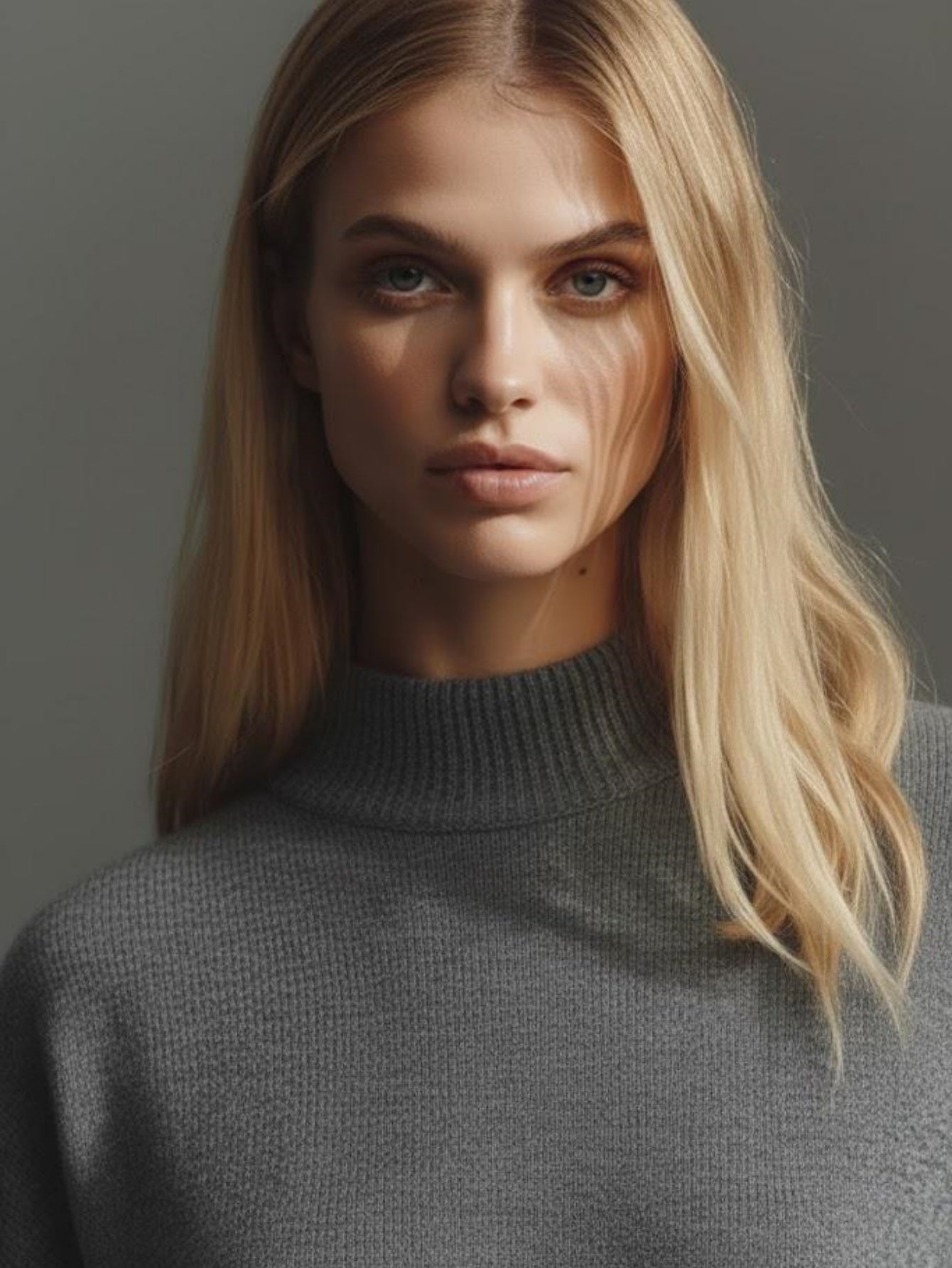 Oversized Drop Shoulder Mock Neck Sweater