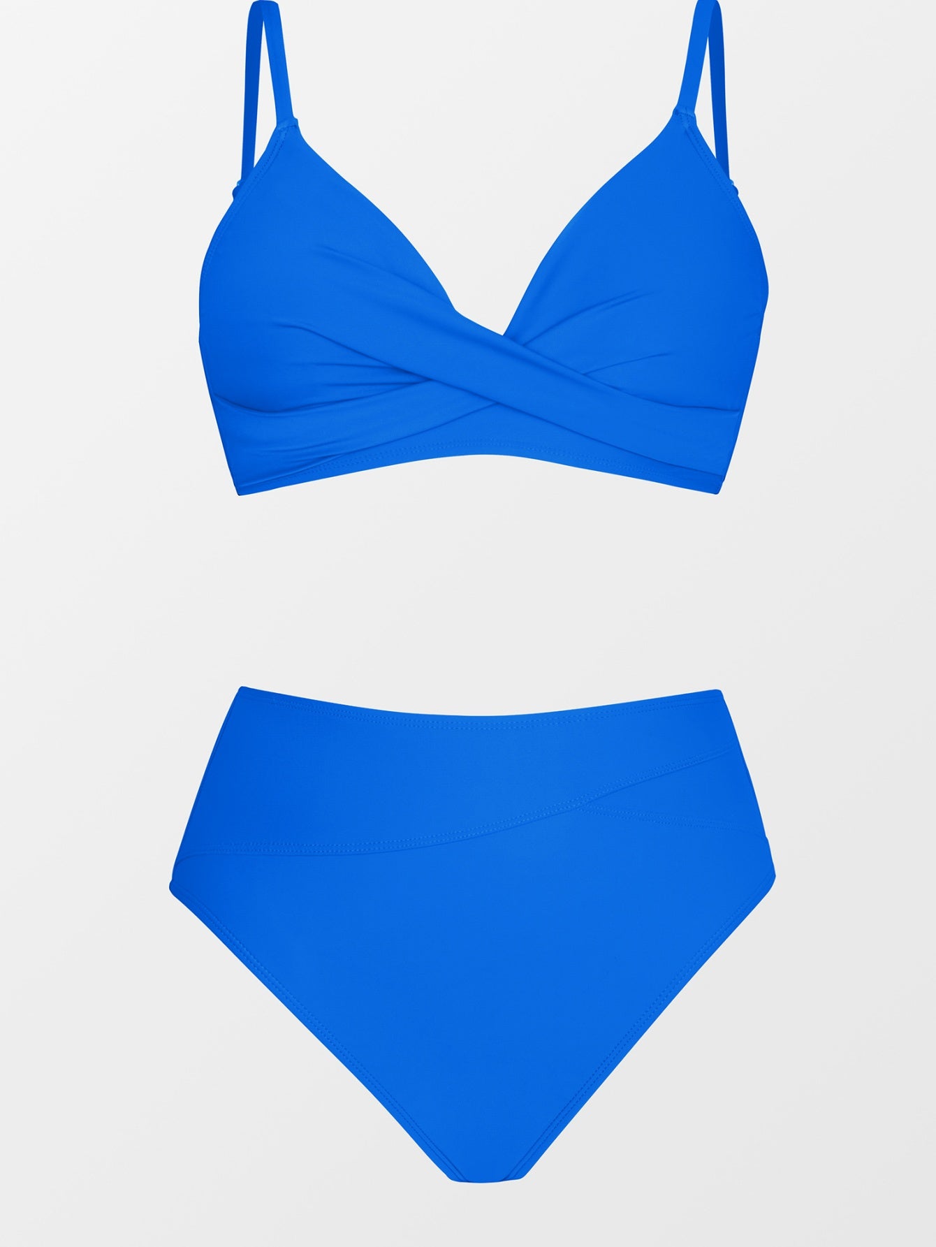 Wrap Top Spliced High Waist Bikini Set