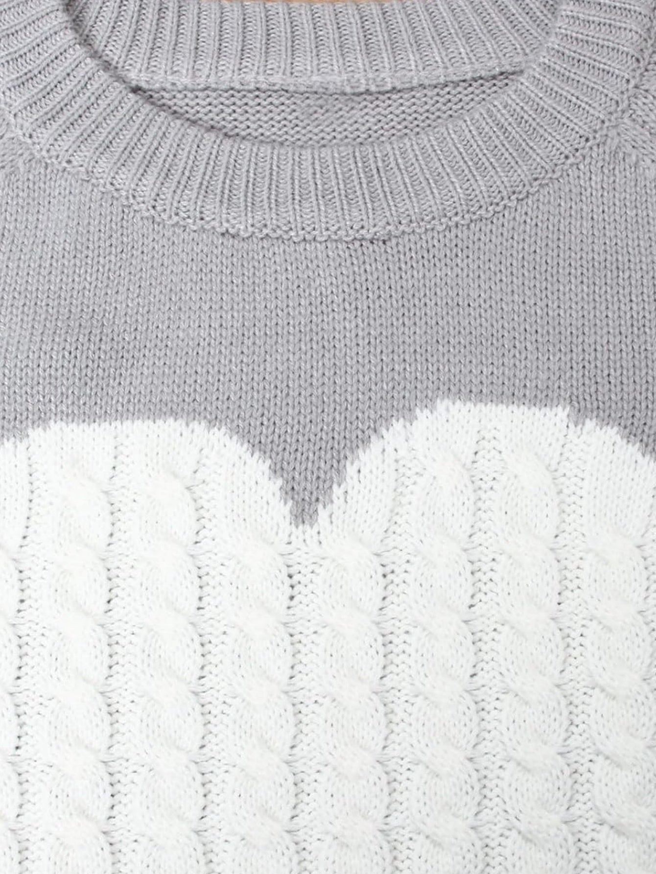 Heart Print Knit Pullover Sweater