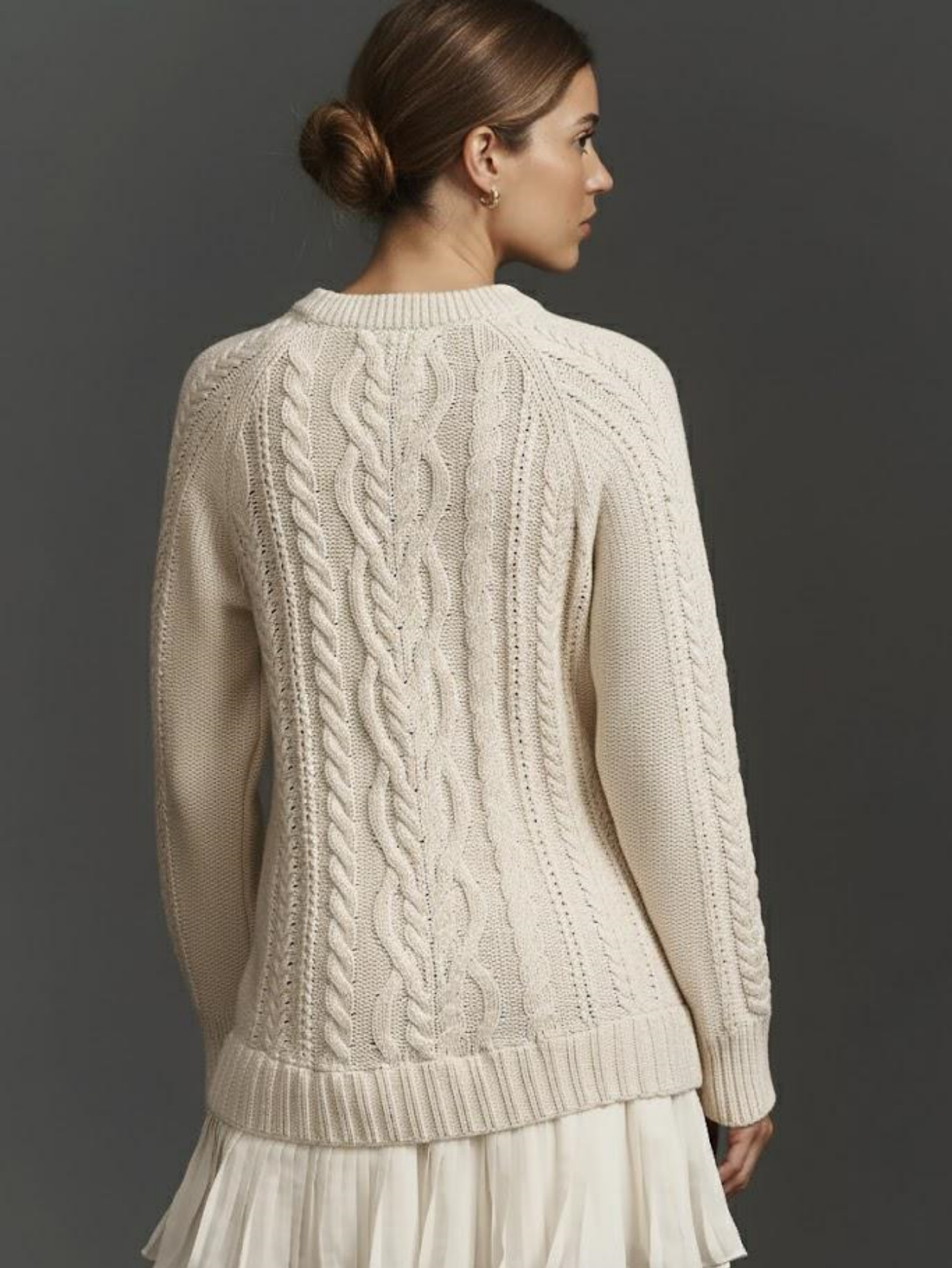 Cable Knit Pleated Mini Dress