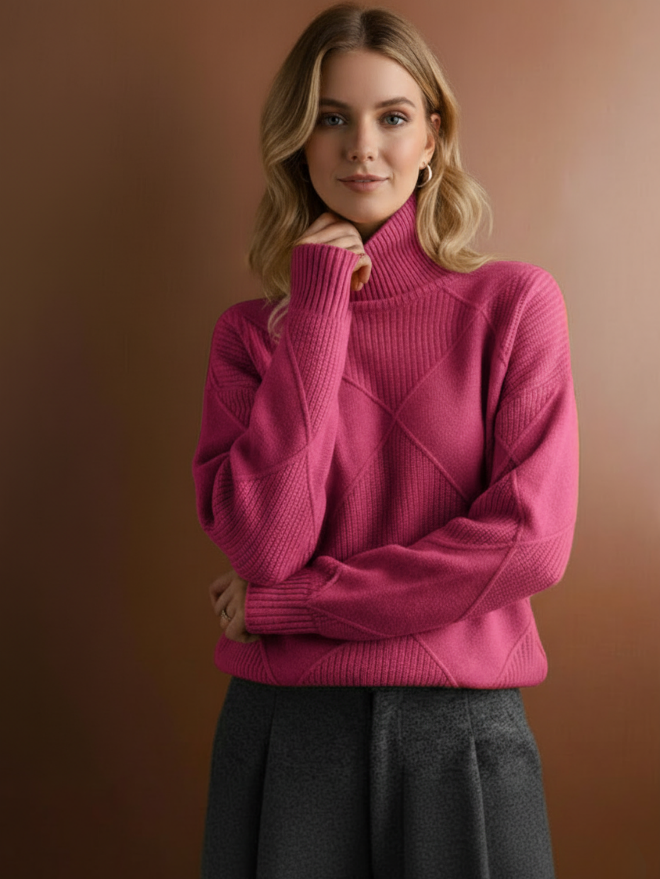 Warm Chunky Knit Turtleneck Pullover