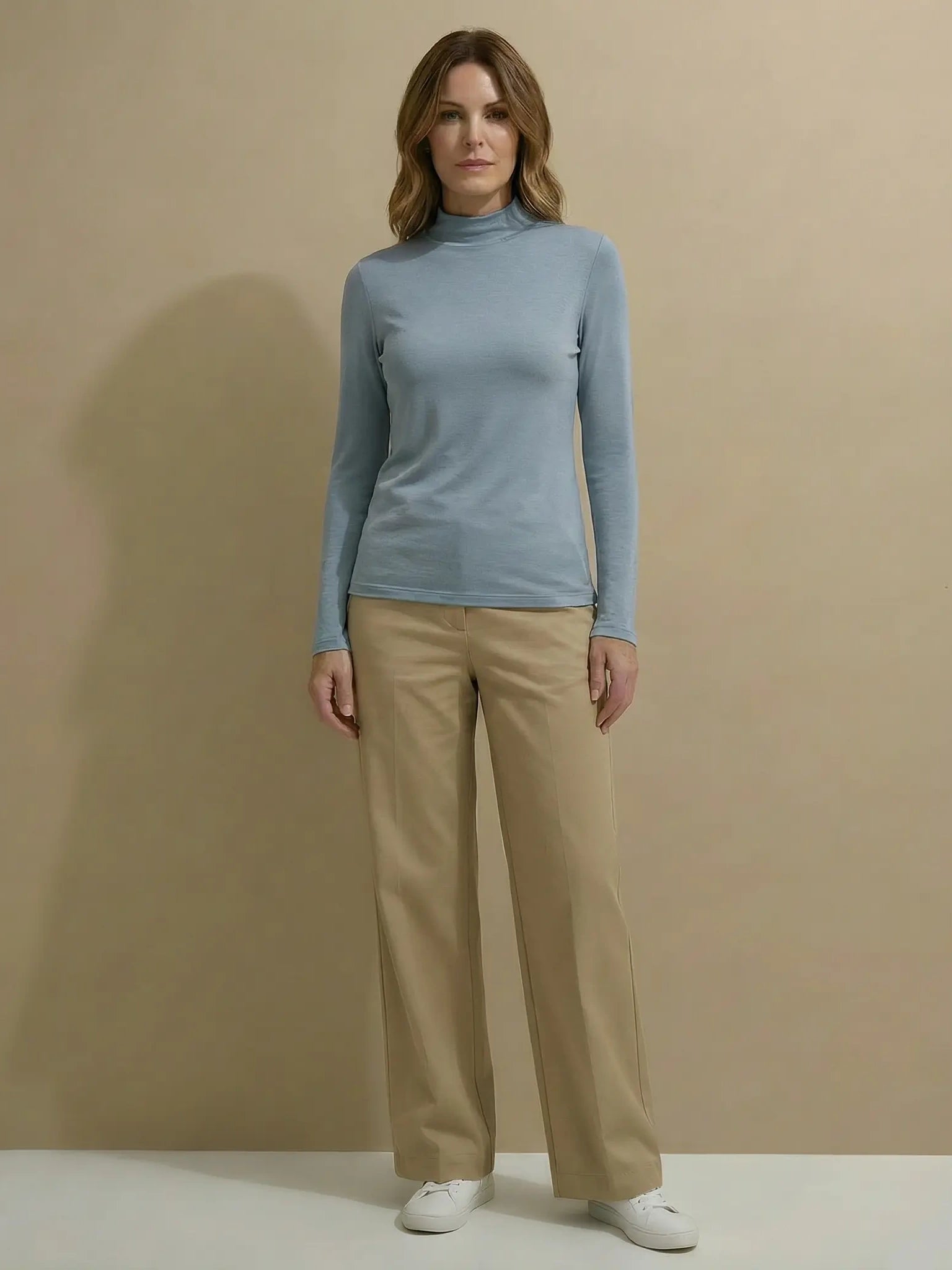 Cashmere blend Mock Neck Ultralight Top