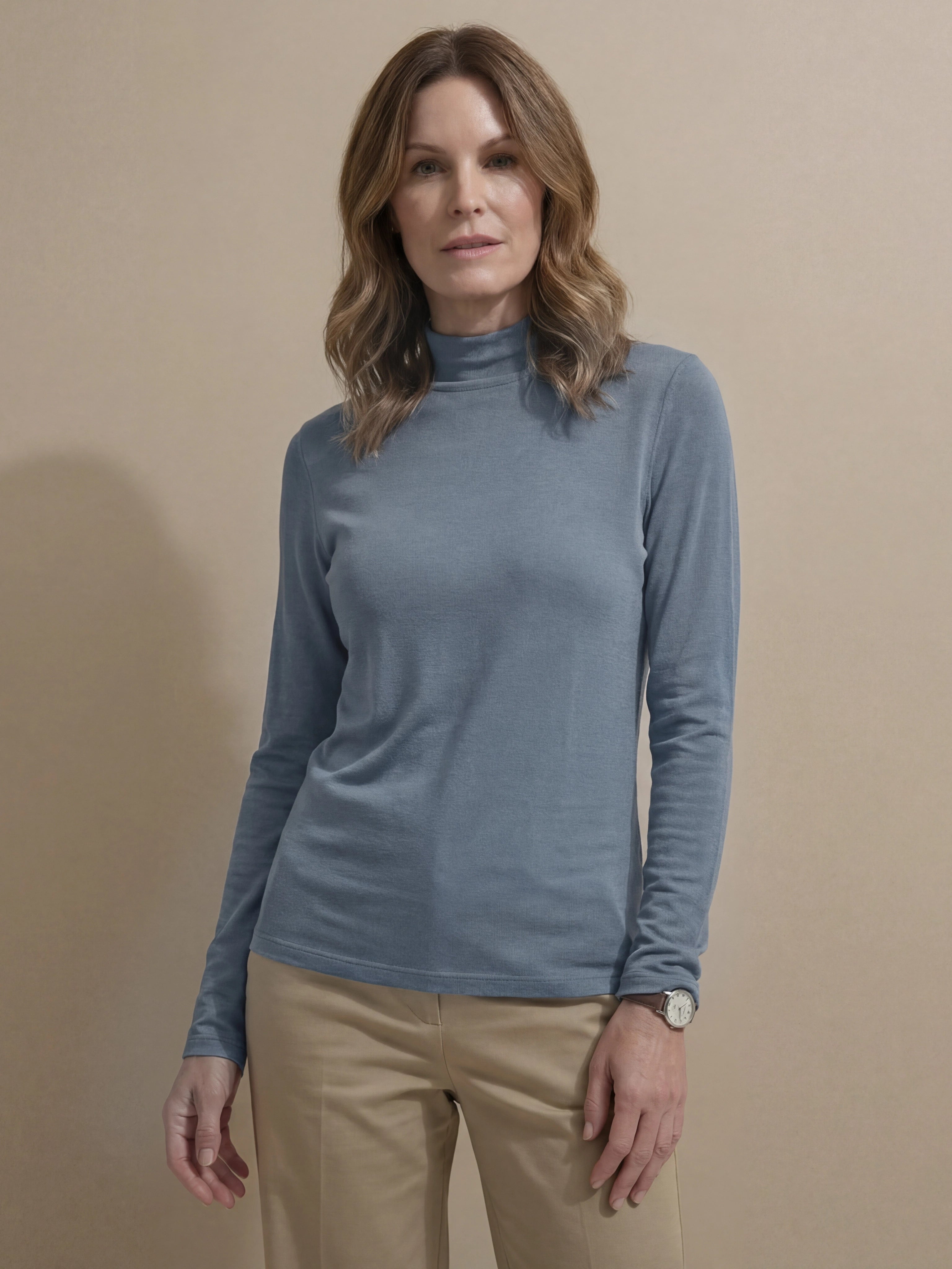 Cashmere blend Mock Neck Ultralight Top