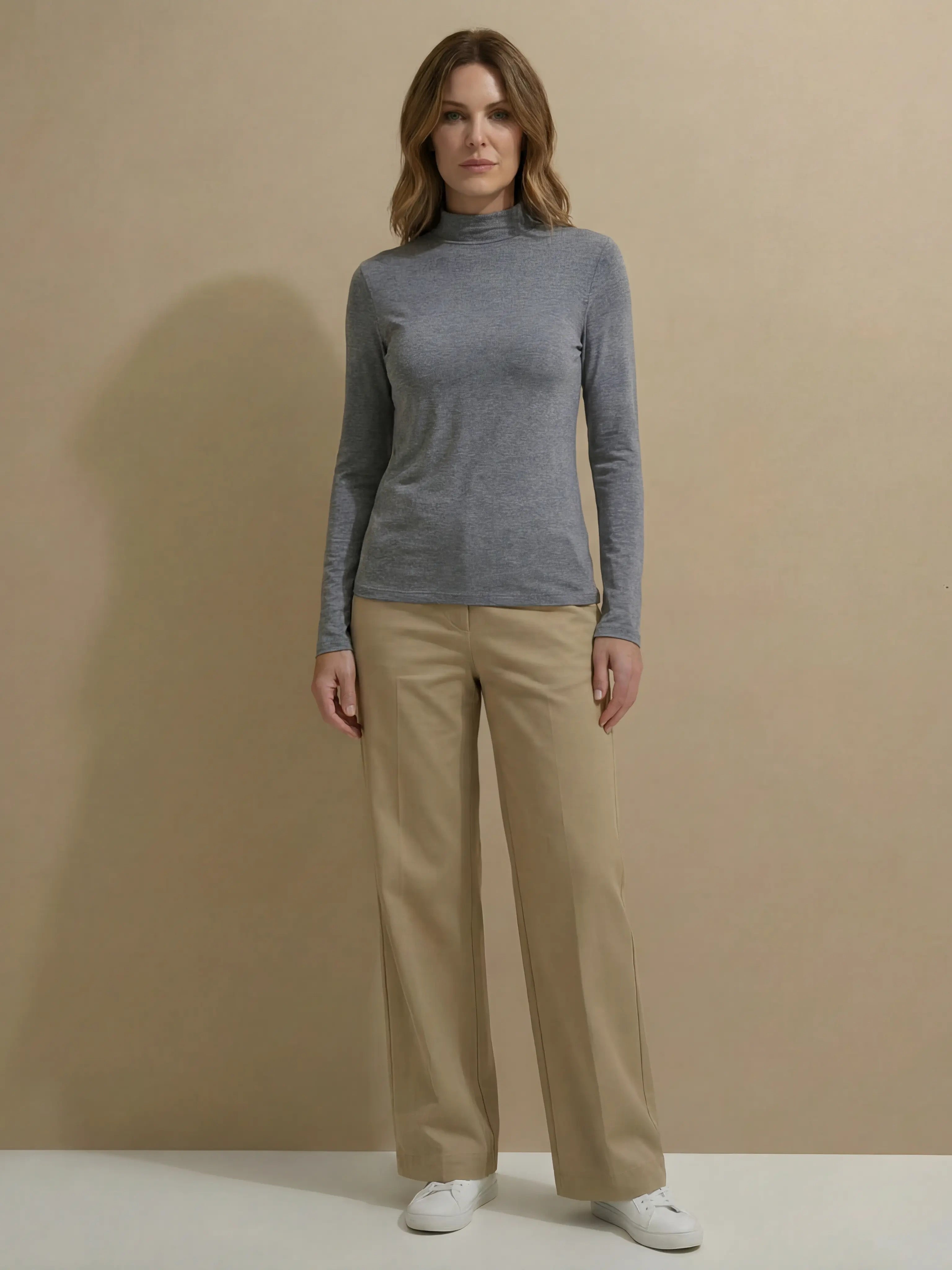 Cashmere blend Mock Neck Ultralight Top