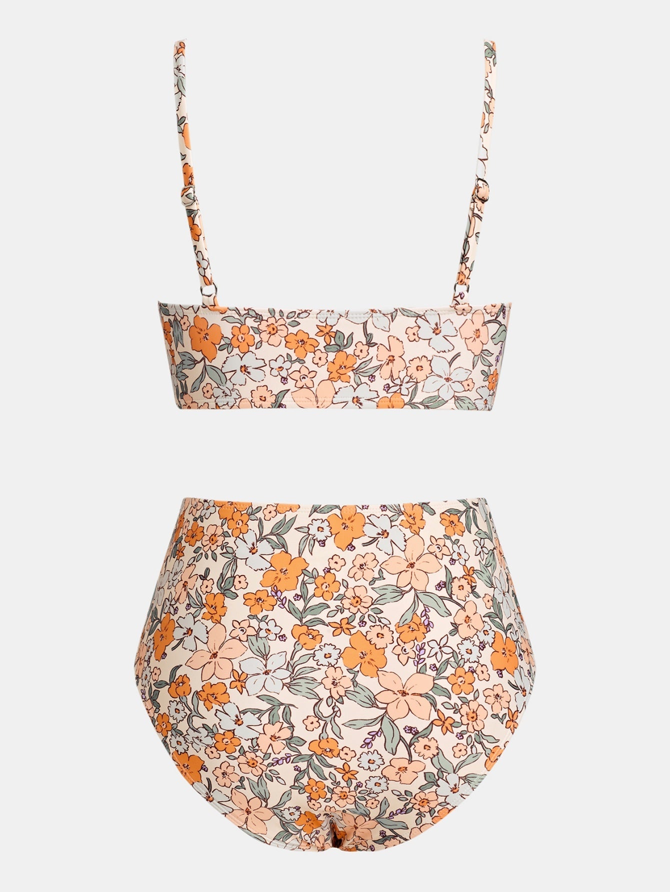 Wrap Top Spliced High Waist Bikini Set