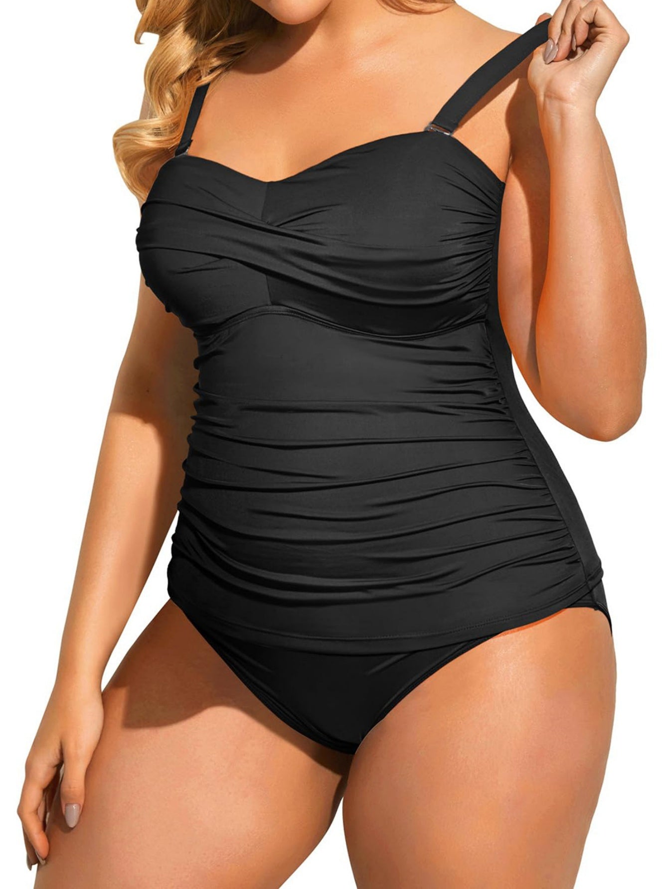 Ruched Tummy Control Tankini Set