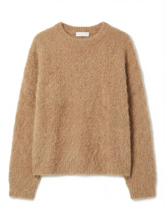 Brushed Alpaca Crew Neck Sweater