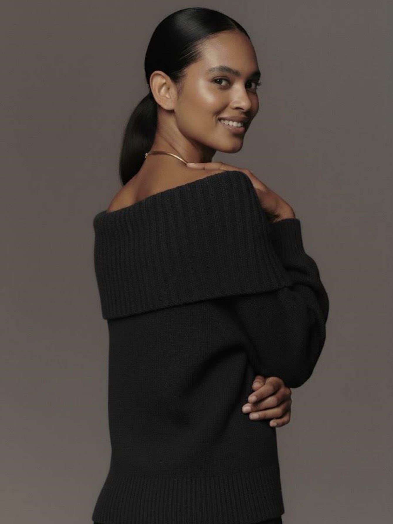 Off Shoulder Lantern Sleeve Pullover