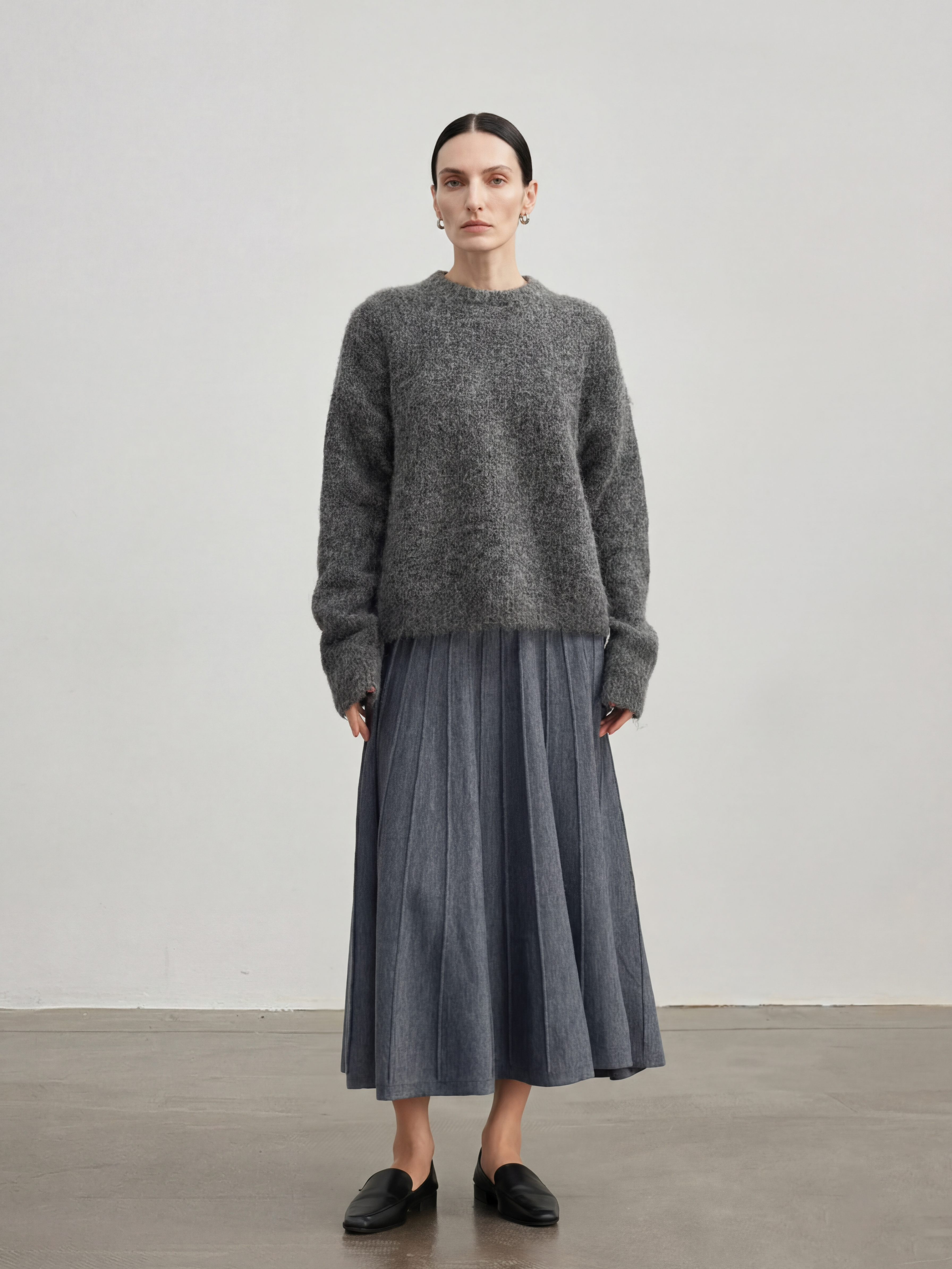 Brushed Alpaca Crew Neck Sweater