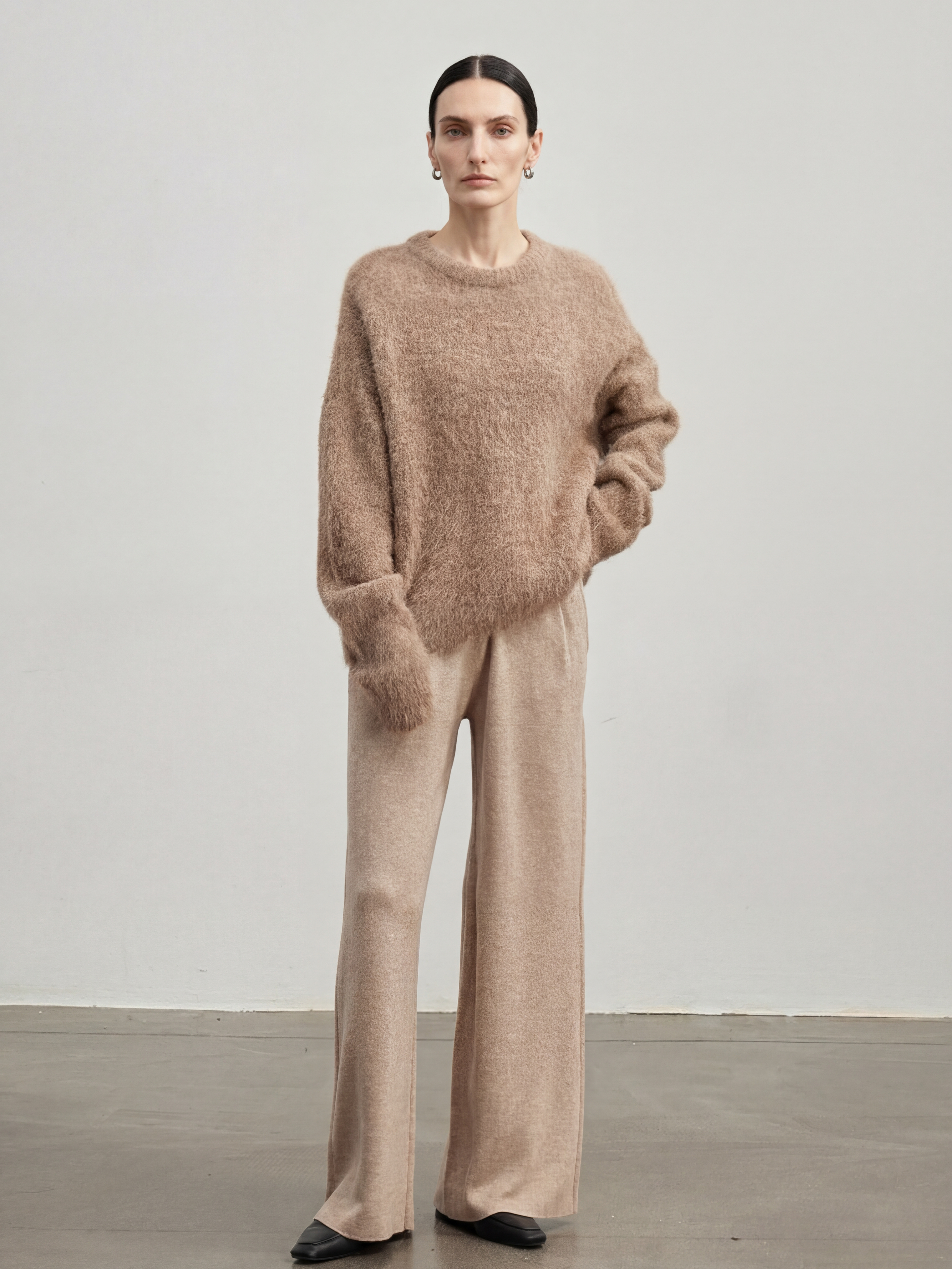 Brushed Alpaca Crew Neck Sweater