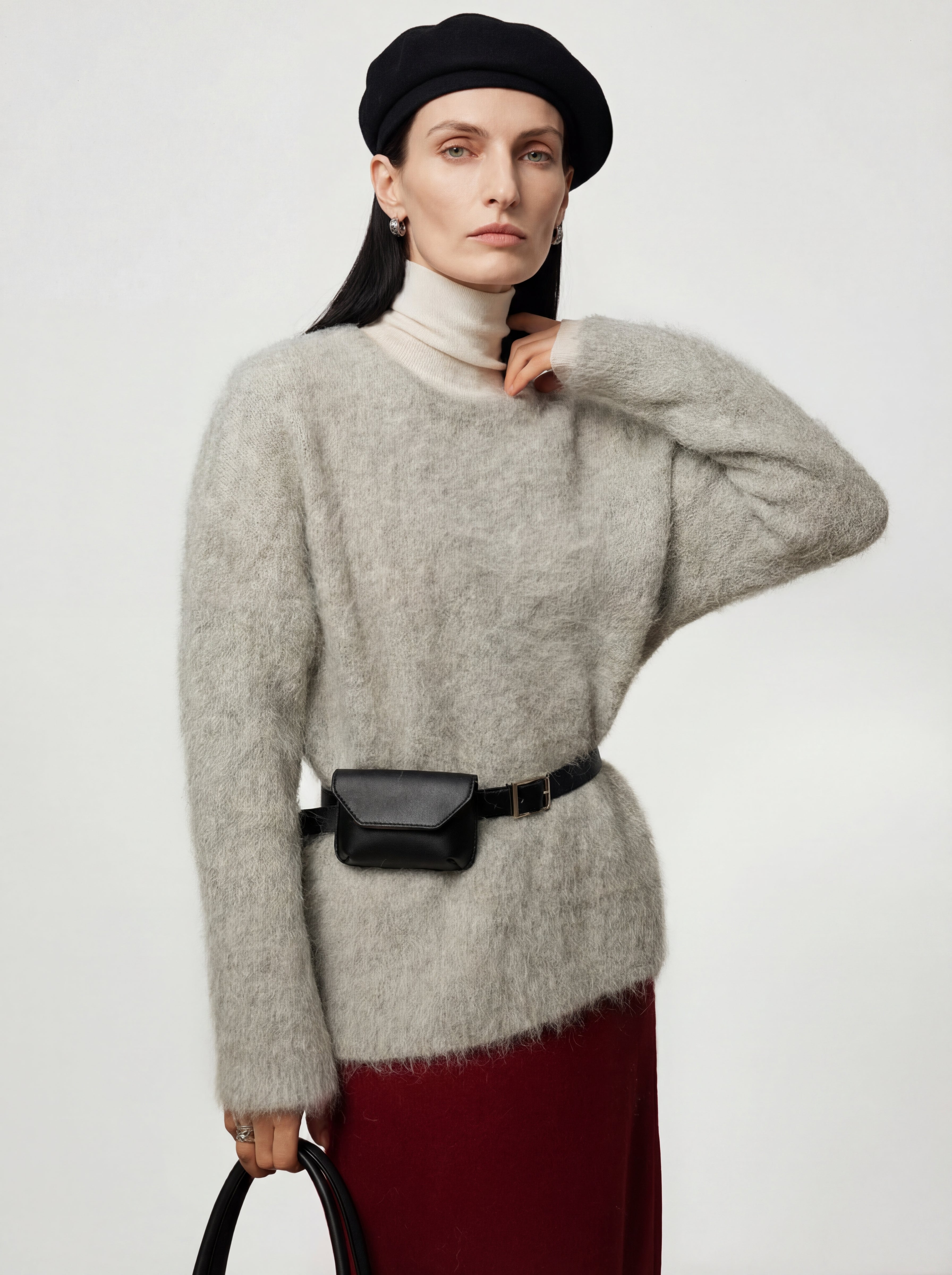 Brushed Alpaca Crew Neck Sweater