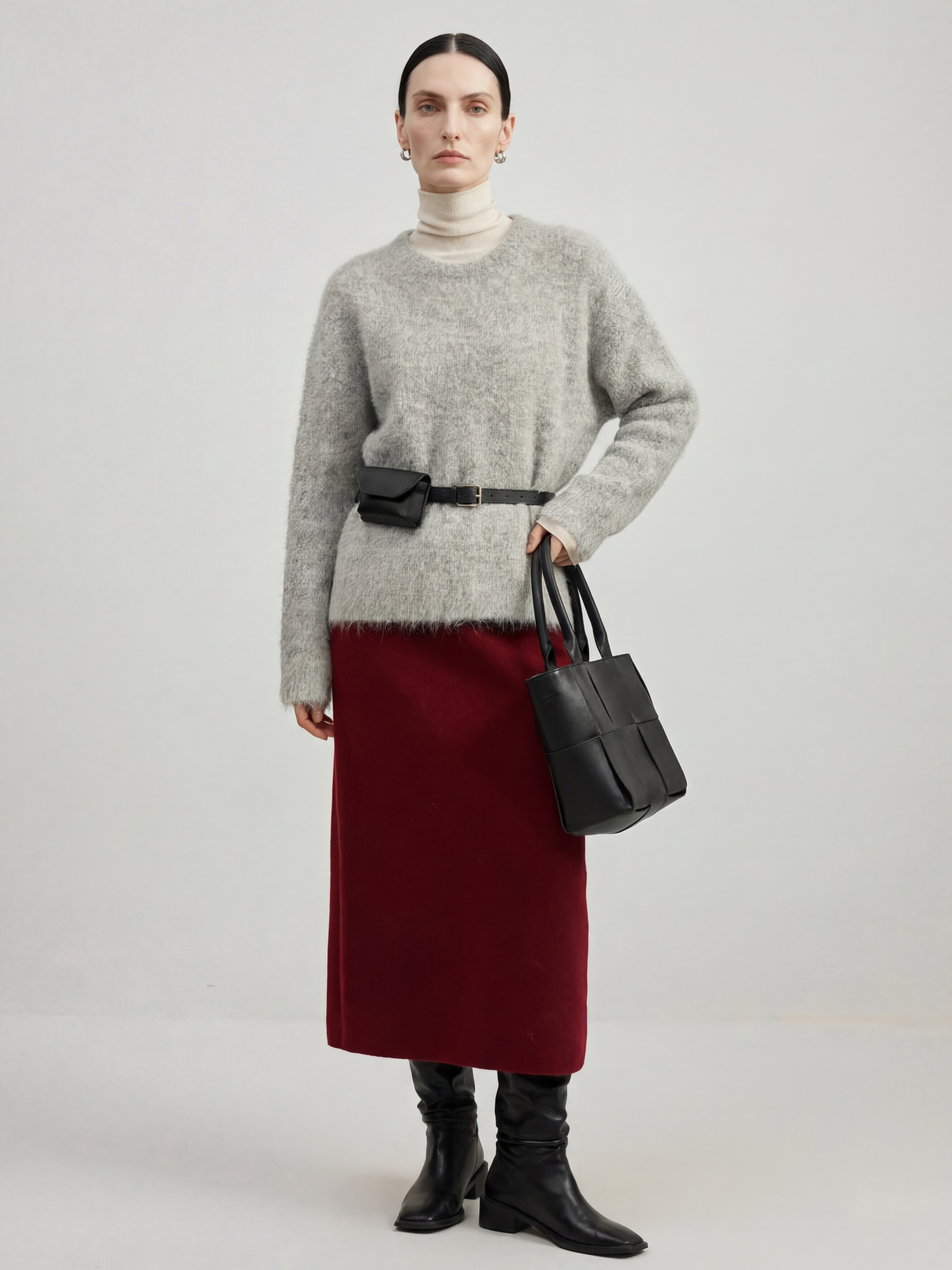 Brushed Alpaca Crew Neck Sweater