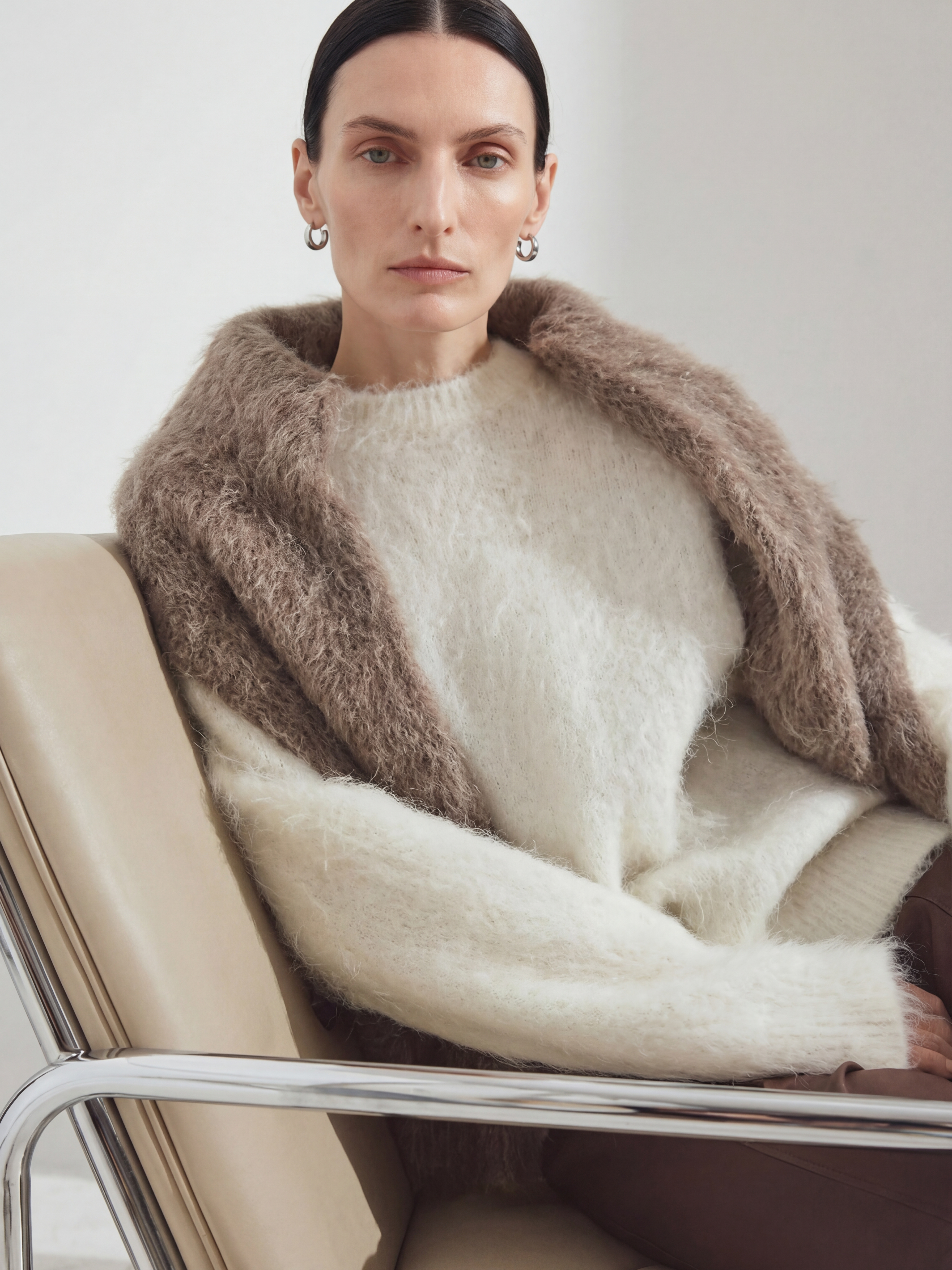 Brushed Alpaca Crew Neck Sweater