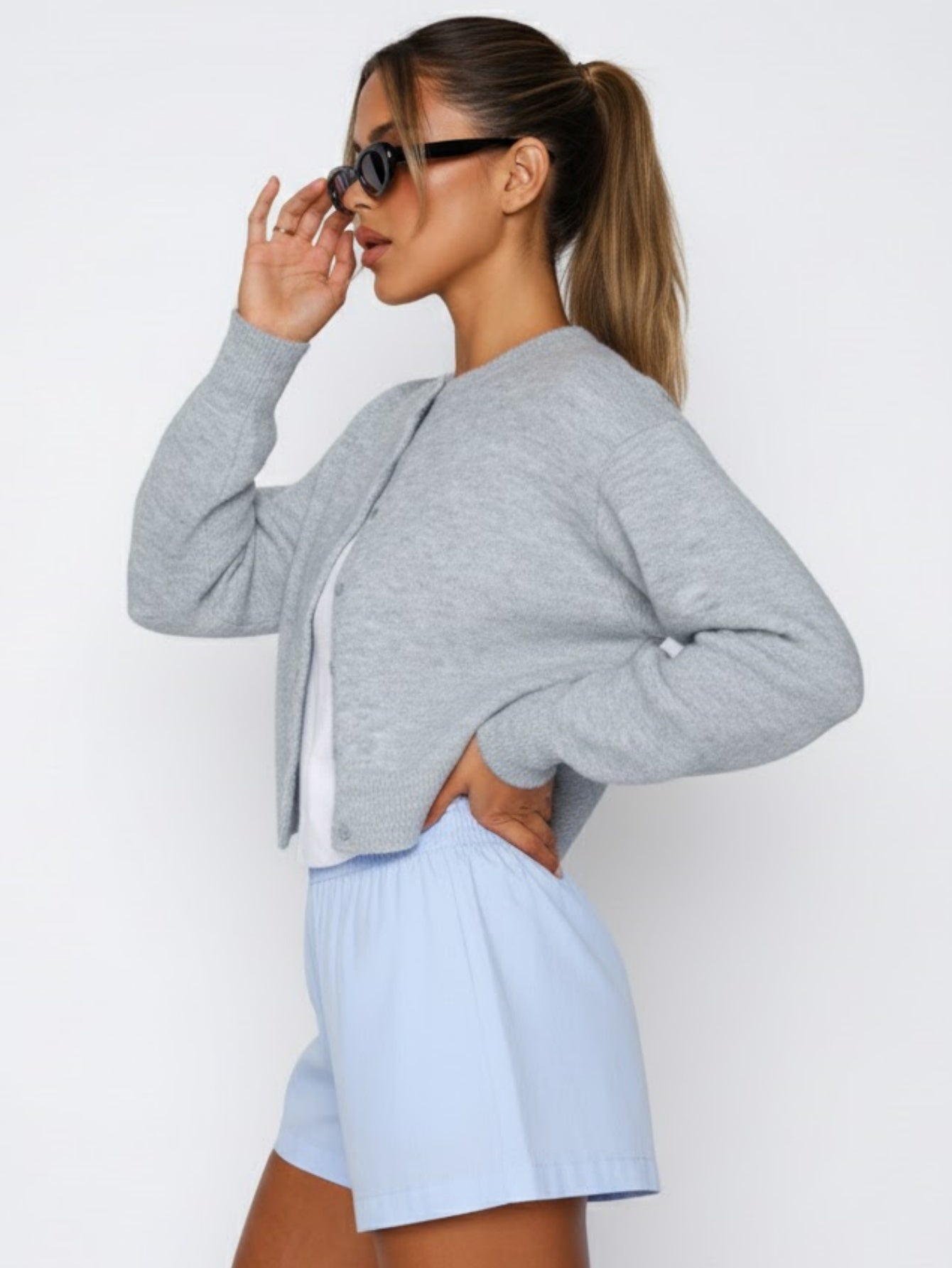 Y2K Lightweight Crop Knit Cardigan