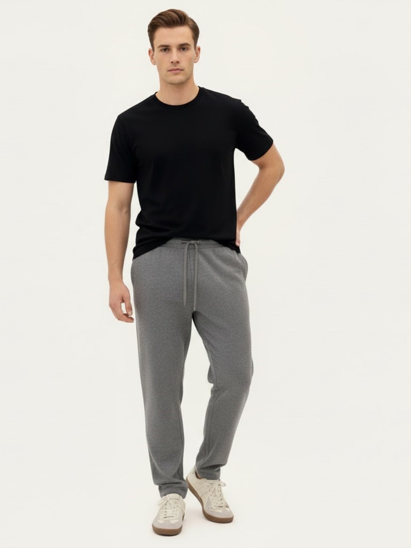 Men¡¯s Light Gray Casual Knit Pants ¨C Relaxed Fit Lounge Trousers