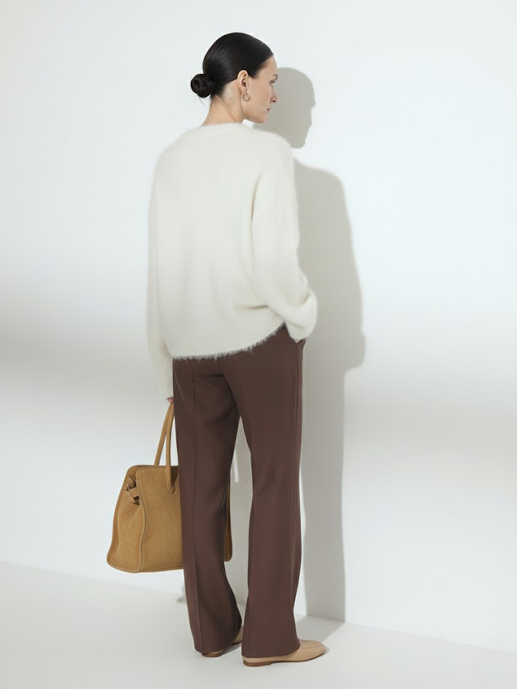 Brushed Alpaca Crew Neck Sweater