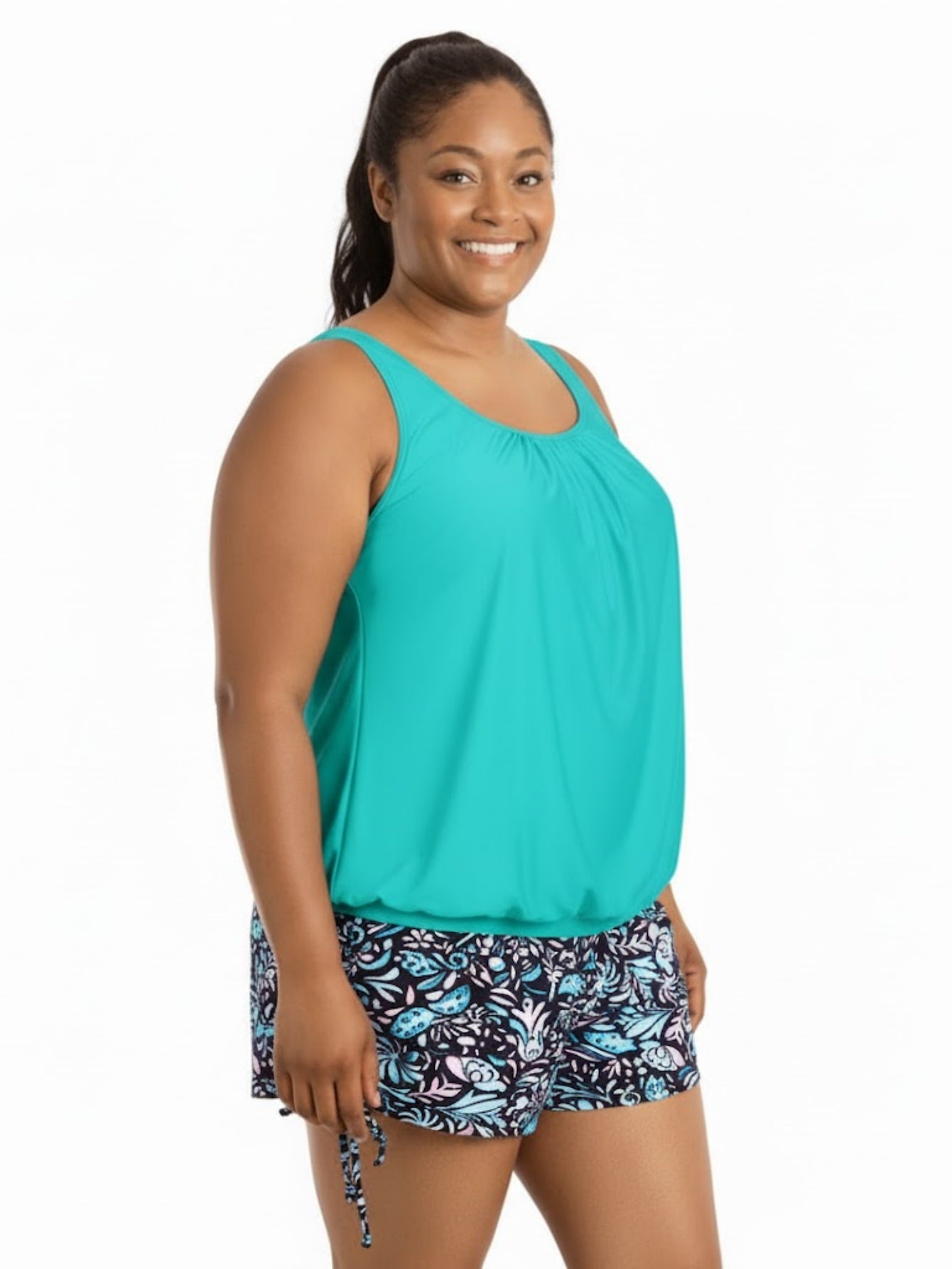 Plus Size Skirted Tummy Control Suit