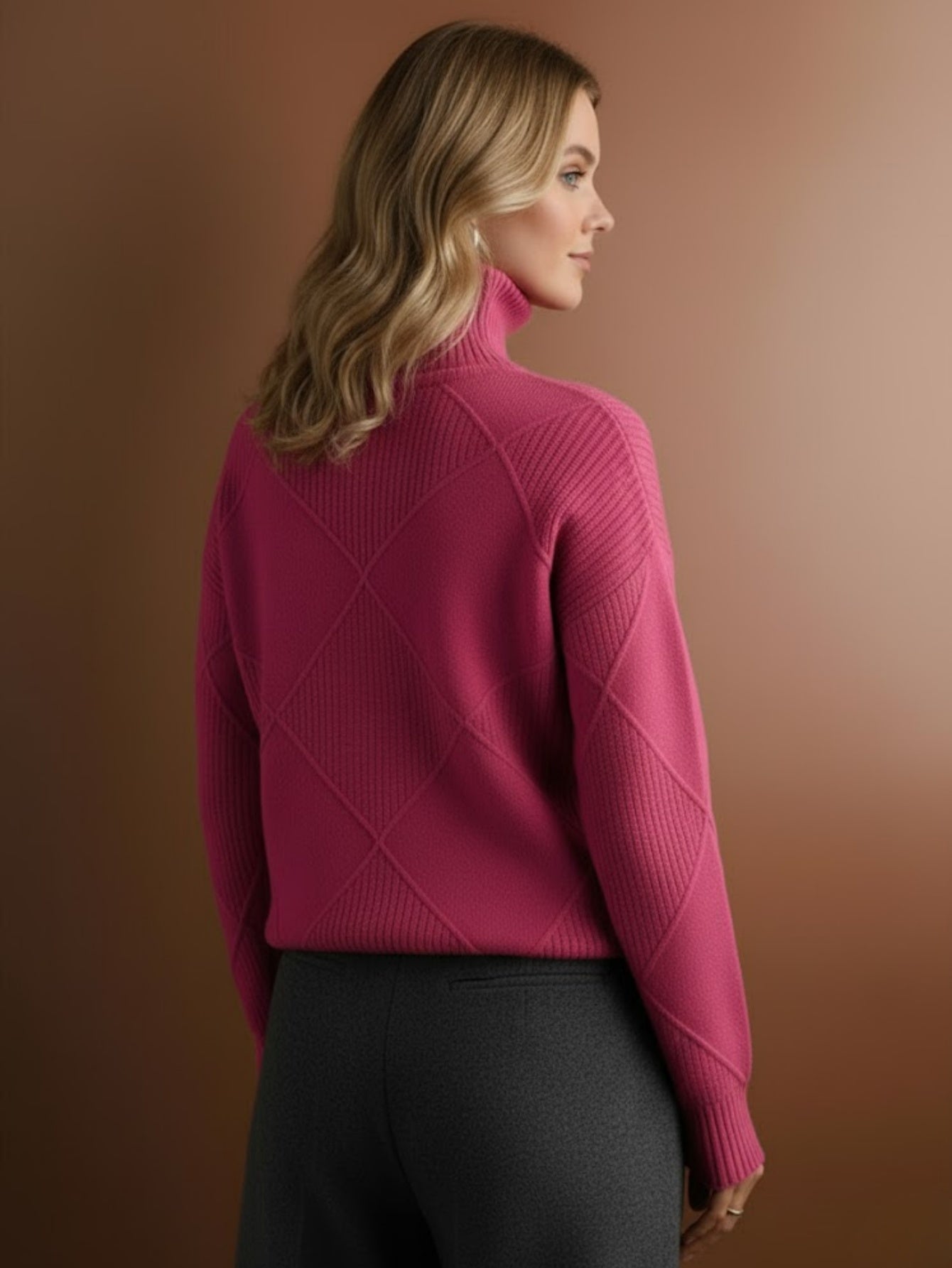 Warm Chunky Knit Turtleneck Pullover